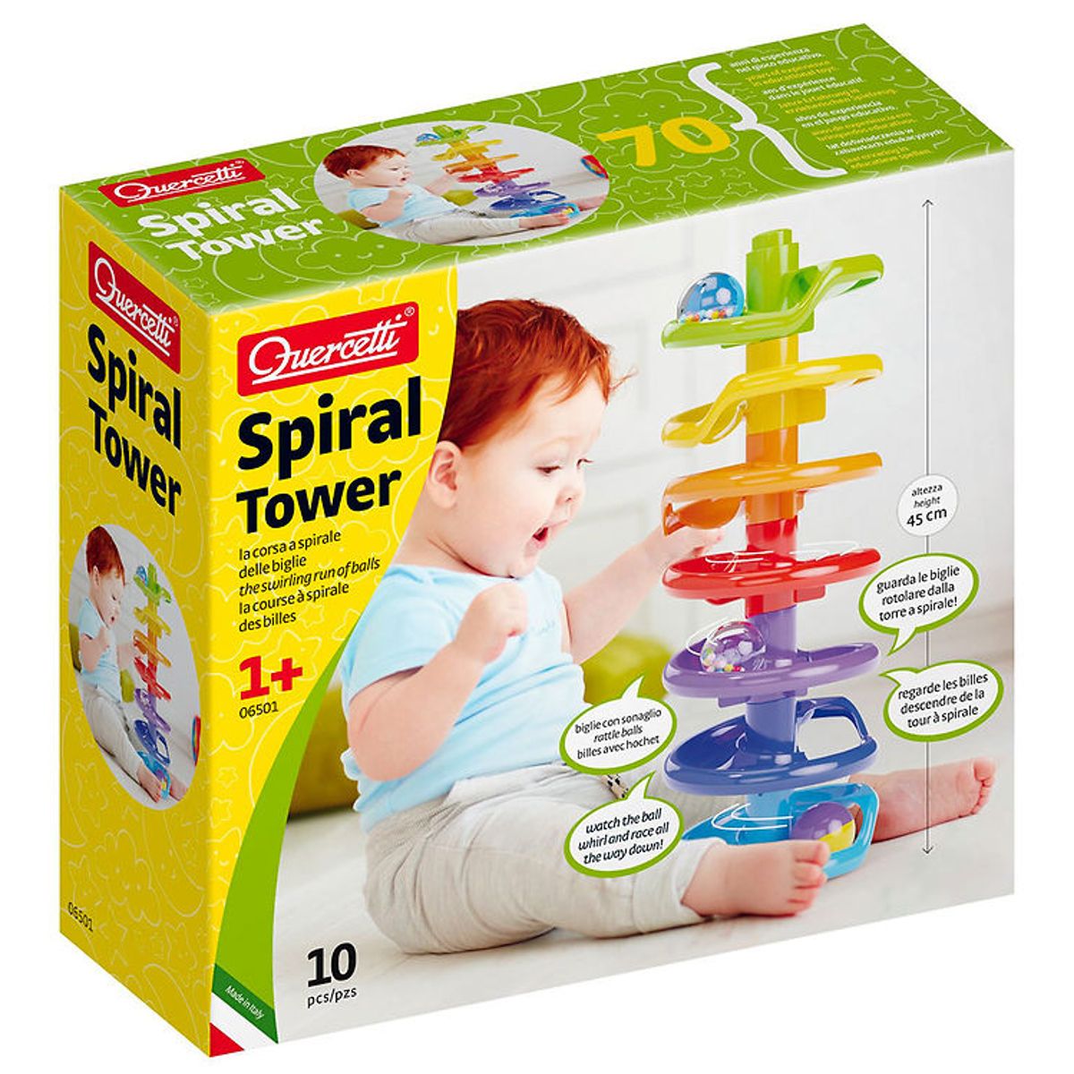 Quercetti Kuglebane - Spiral Tower - 10 Dele - 6501