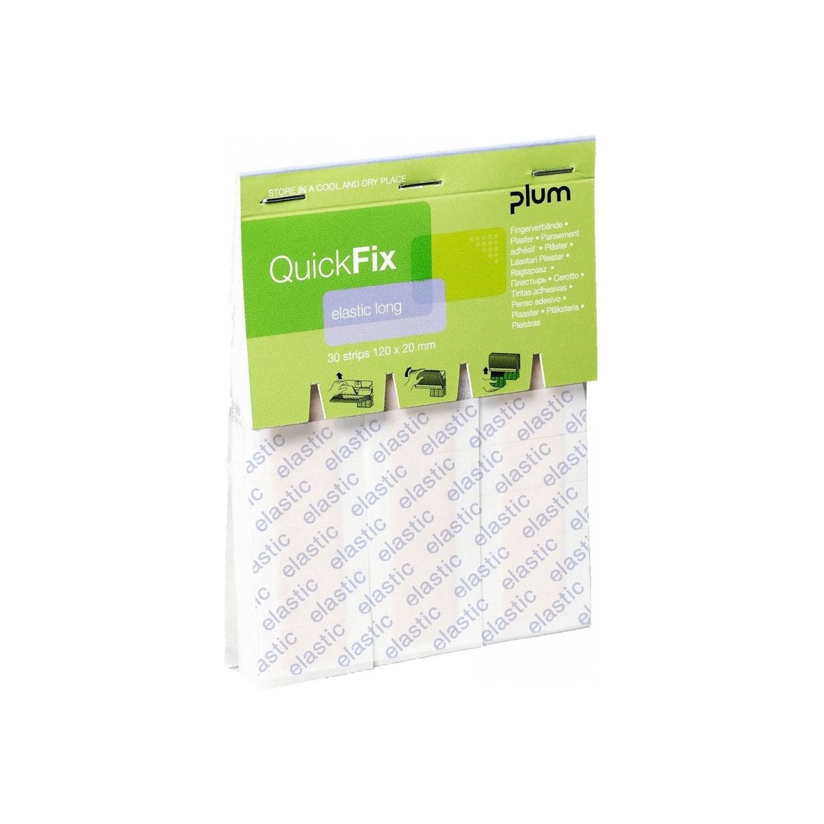 QuickFix plaster Elastic long plasterrefill med 30 stk.