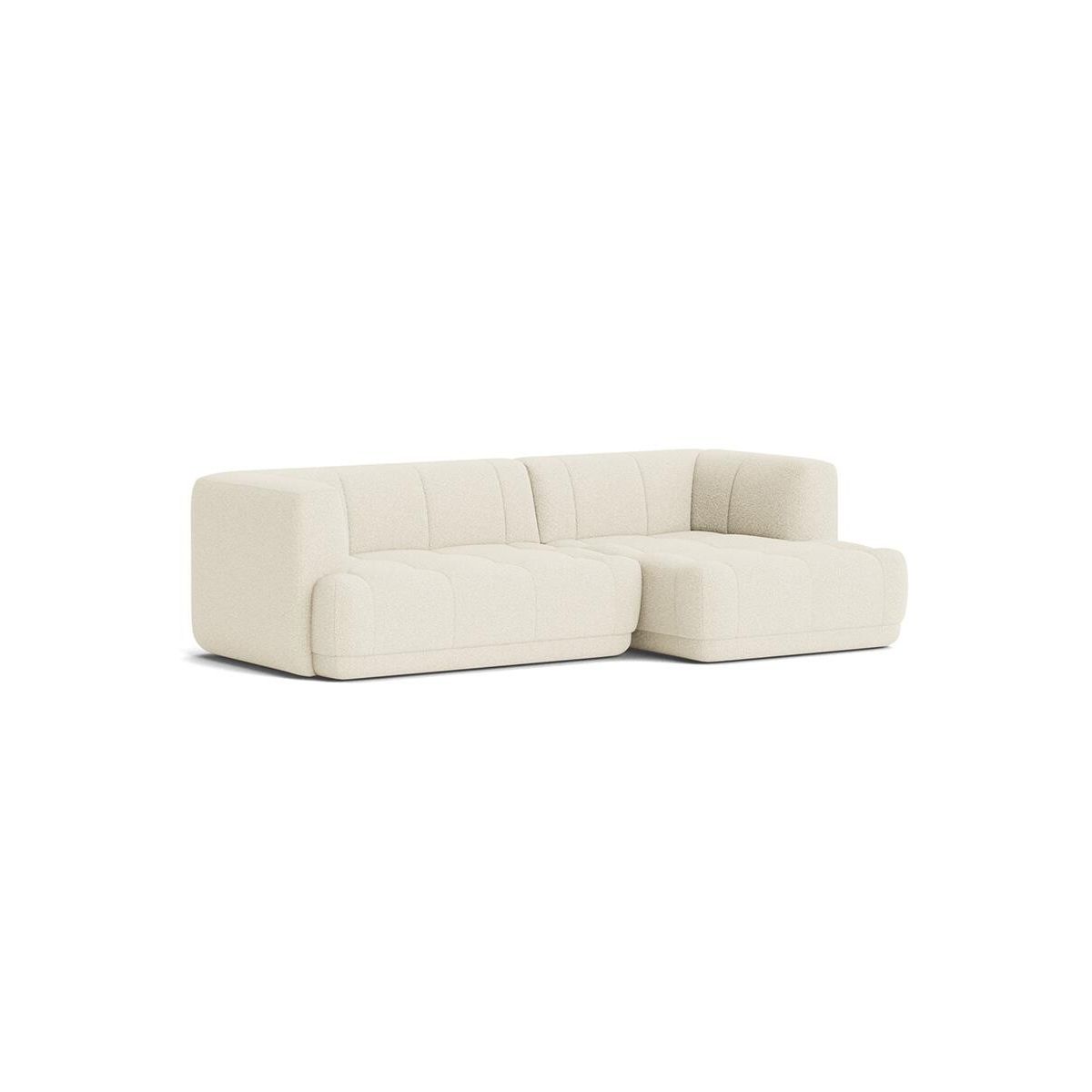 Quilton 2,5 pers. Sofa, Flamiber Cream A5, højre fra Hay