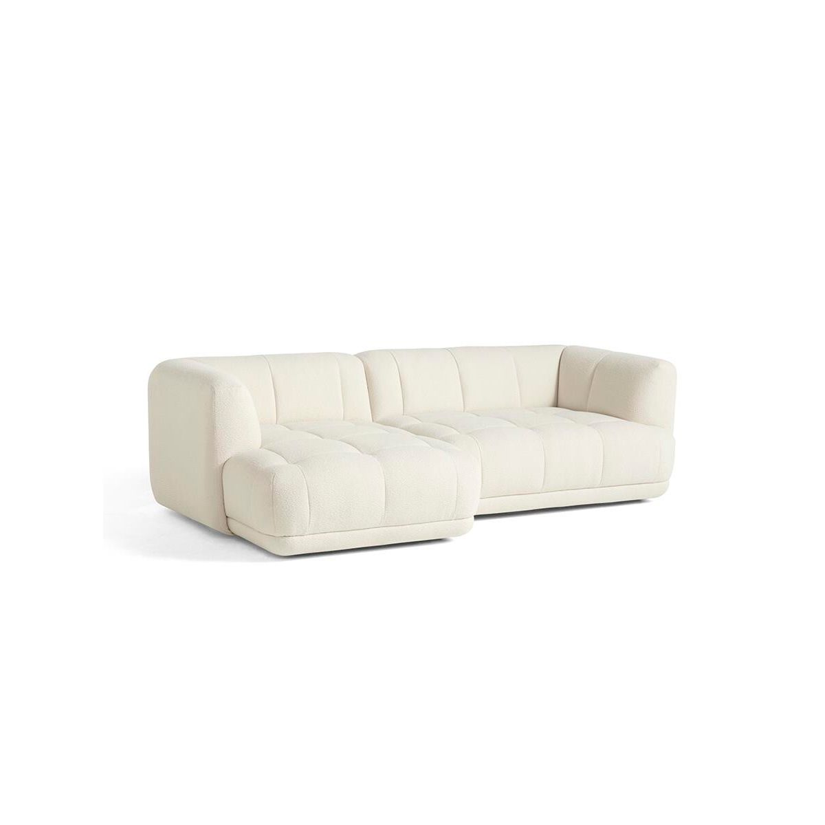 Quilton 2,5 pers. sofa, Flamiber Cream A5, venstre fra Hay