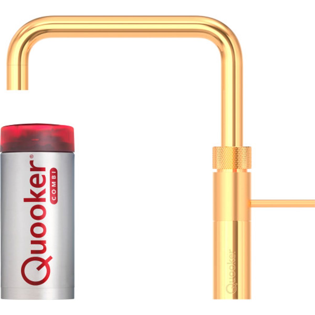 Quooker Fusion Square, køkkenarmatur, Combi beholder, guld