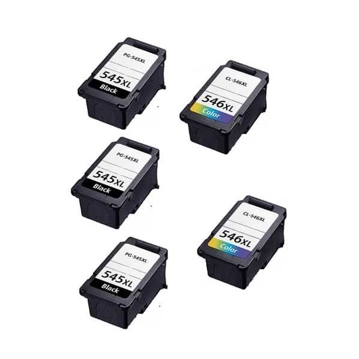 Rabat sæt! Canon PG-545XL / Cl 546XL - 3 x Sort 2 x Farve - Kompatibel - PG-545XL - 68 ml