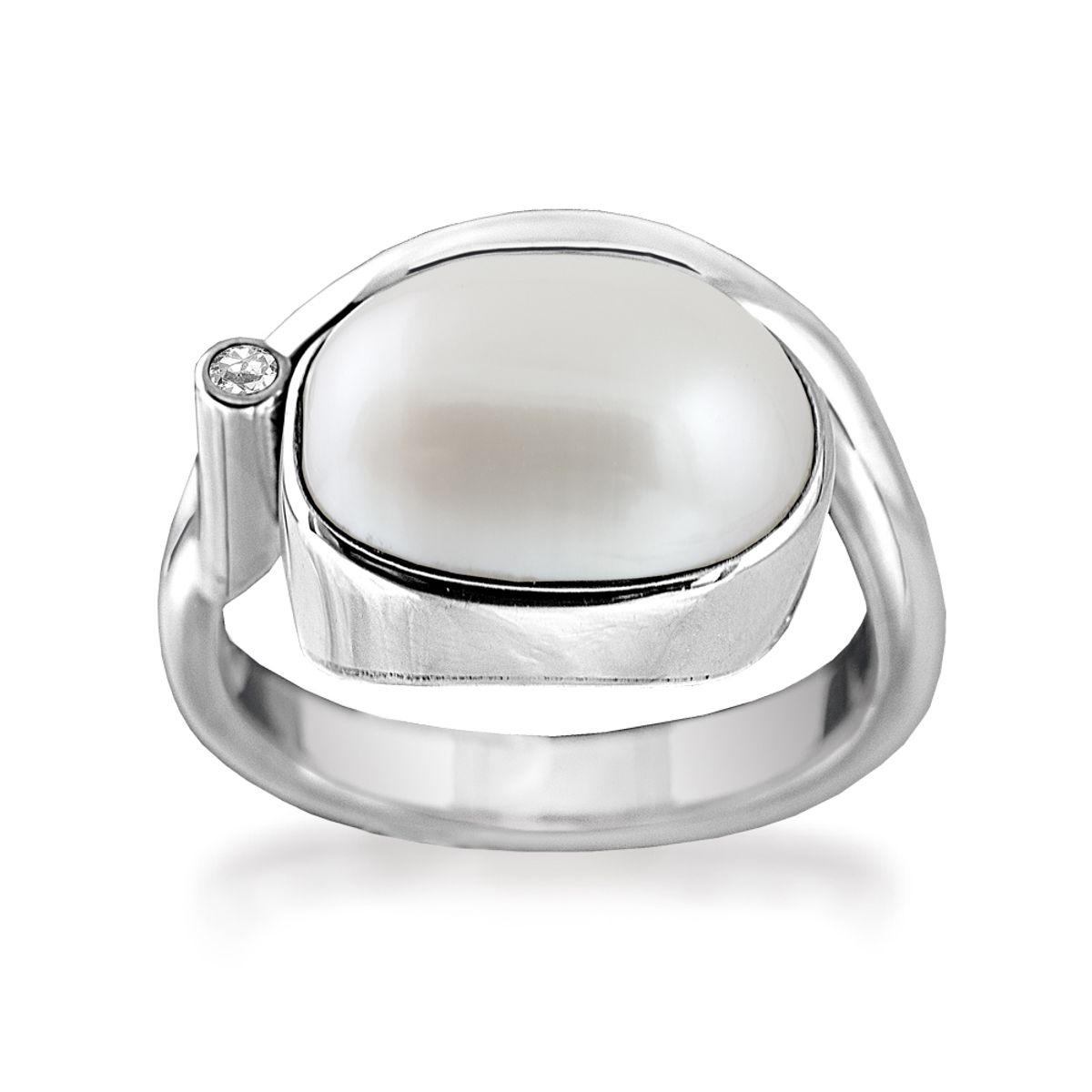 Rabinovich Majestic White Ring i Sterling Sølv med Hvid Perle