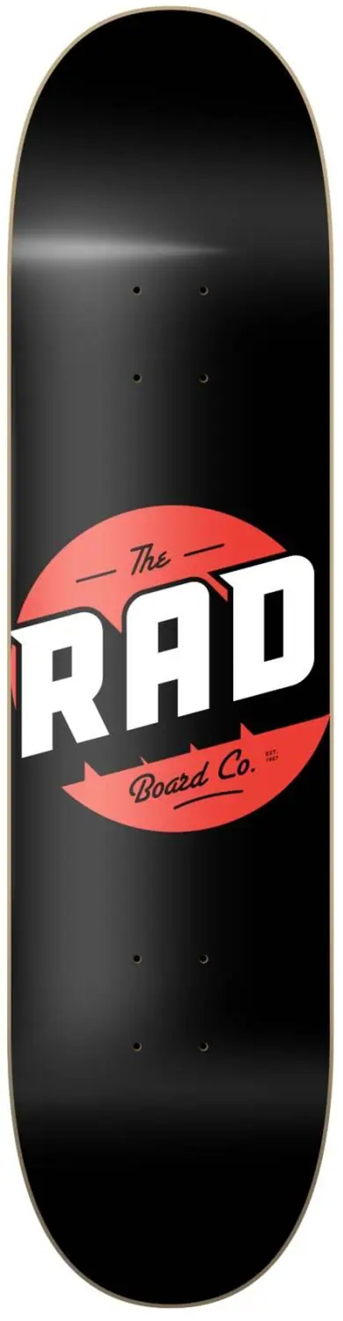 RAD Solid Logo Skateboard Deck - Sort/Rød