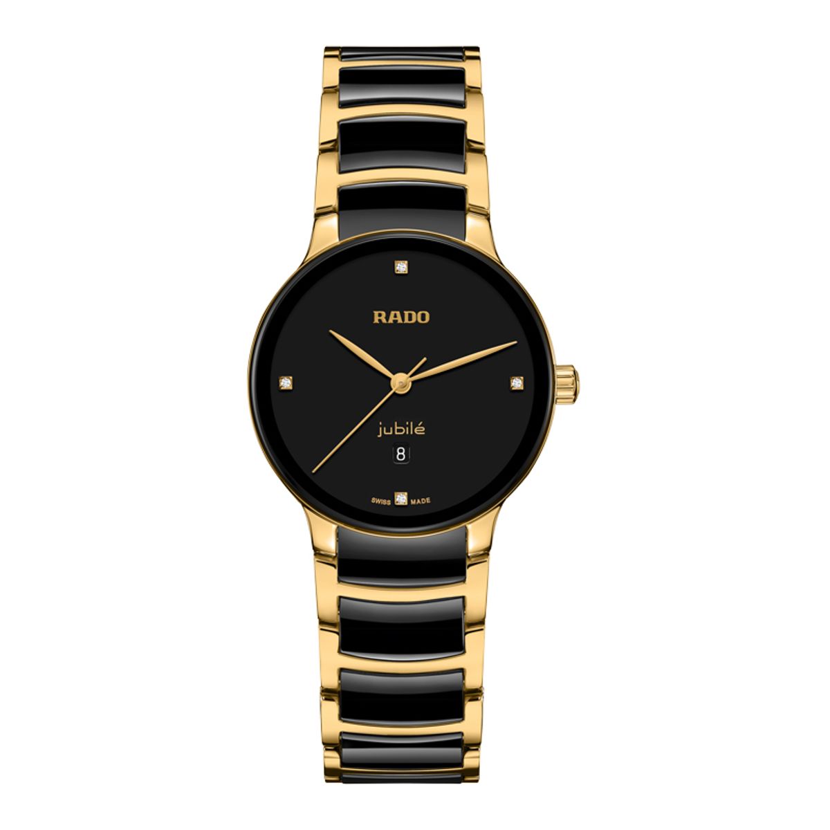 RADO Centrix Jubilee dameur keramik/pvd guld - Quartz