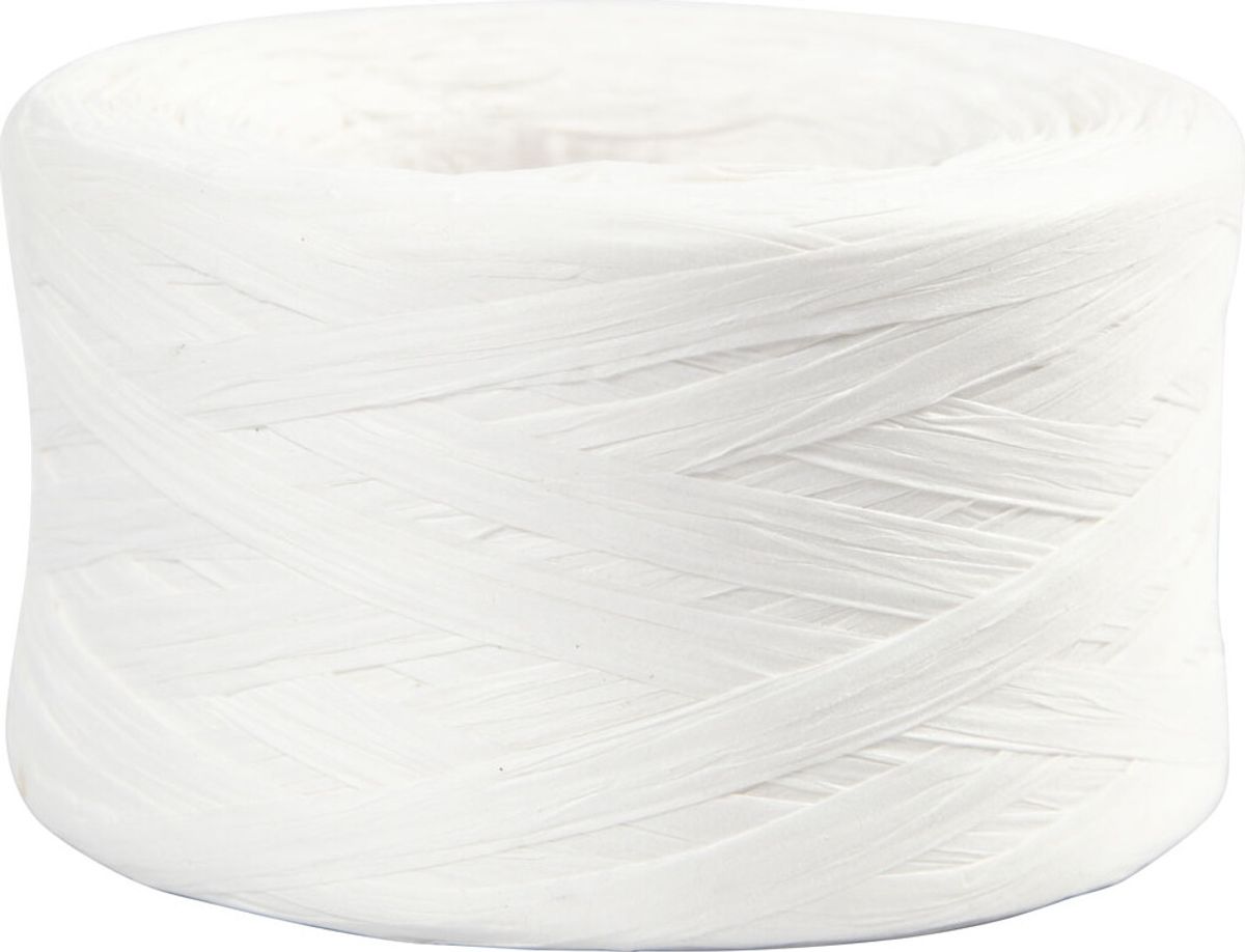 Raffia Papirgarn - B 7-8 Mm - Hvid - 100 M