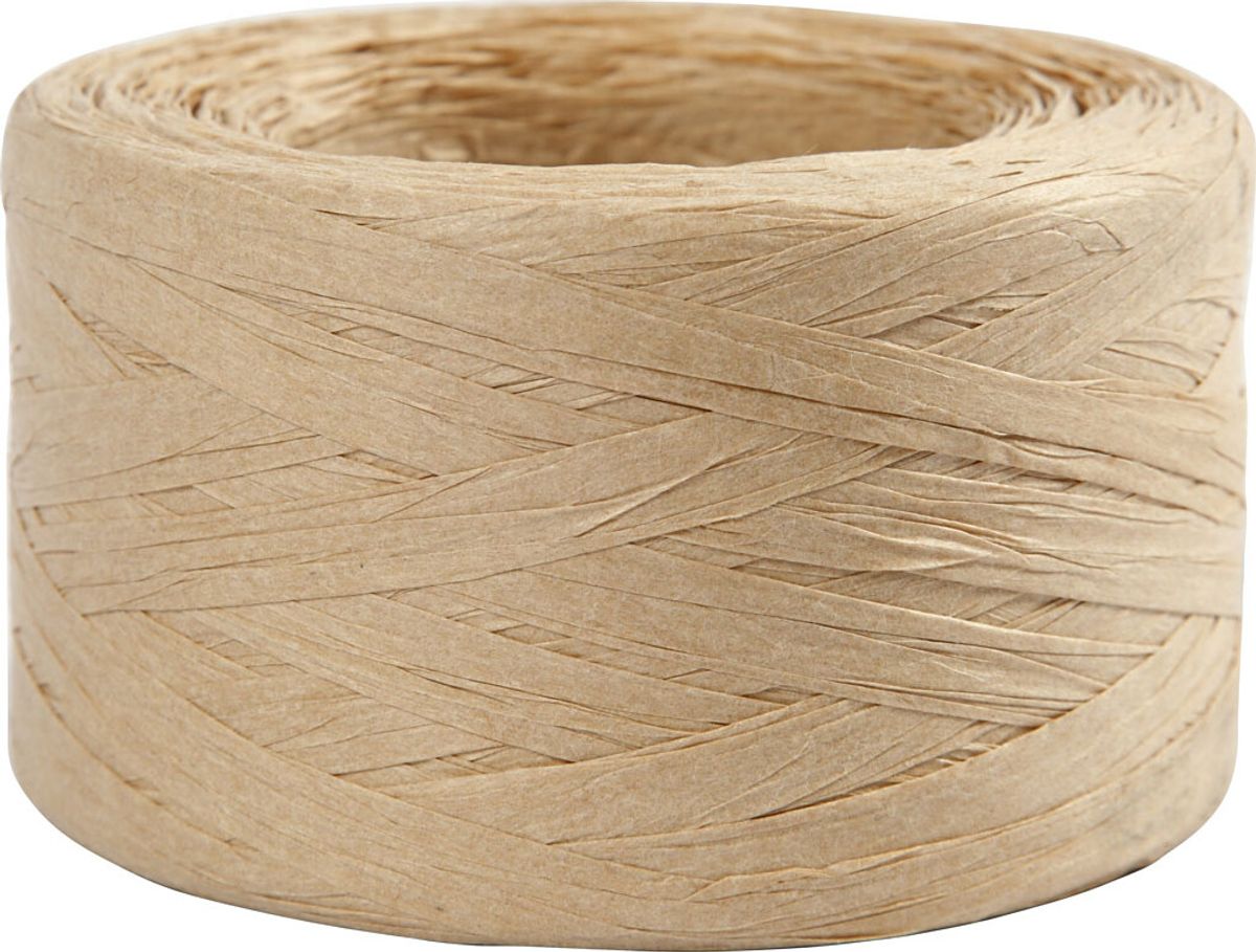 Raffia Papirgarn - B 7-8 Mm - Sand - 100 M