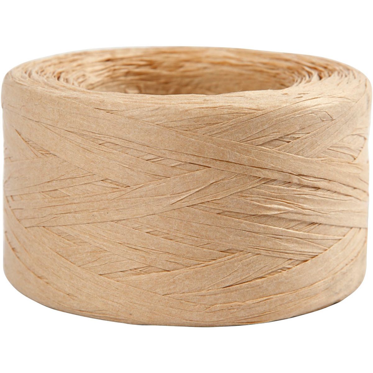 Raffia papirgarn, B: 7-8 mm, sand, 100m