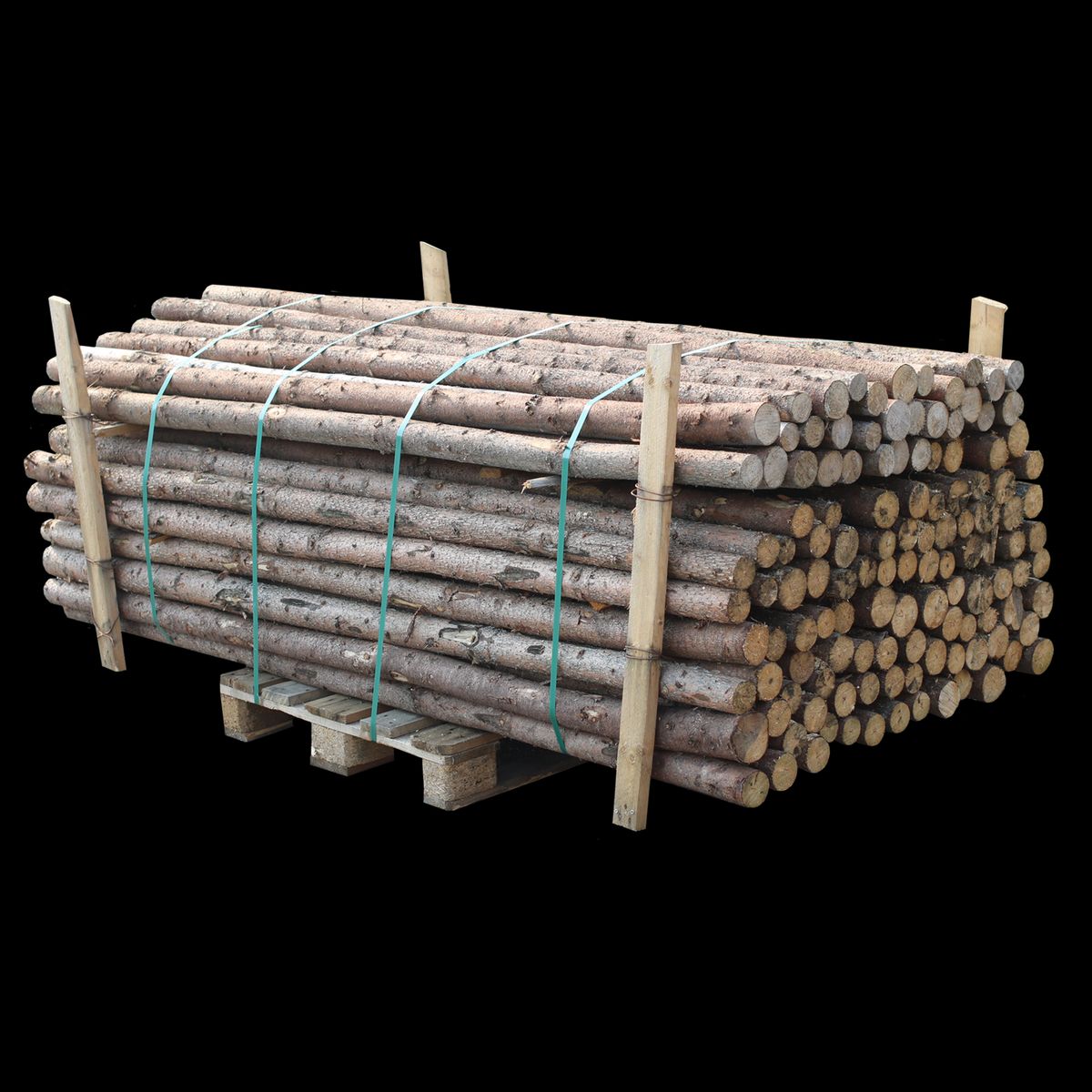 Rafte med bark Ø6-9 x 220 cm, gran