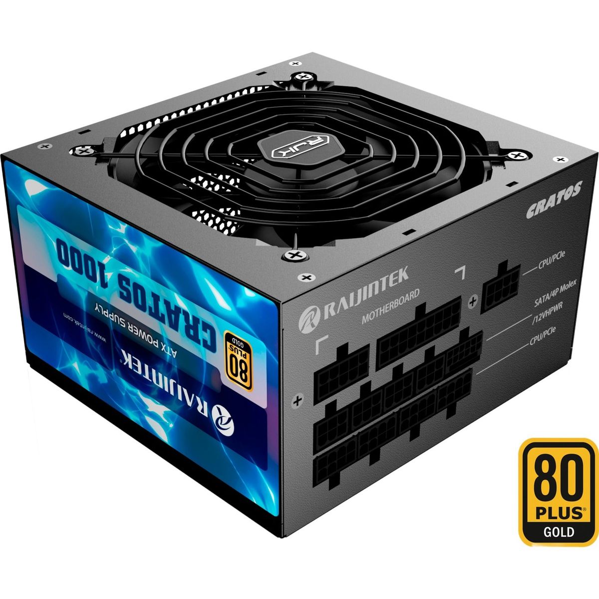 RAIJINTEK CRATOS 1000 BLACK, PC power supply (black, cable management, 1000 watts)