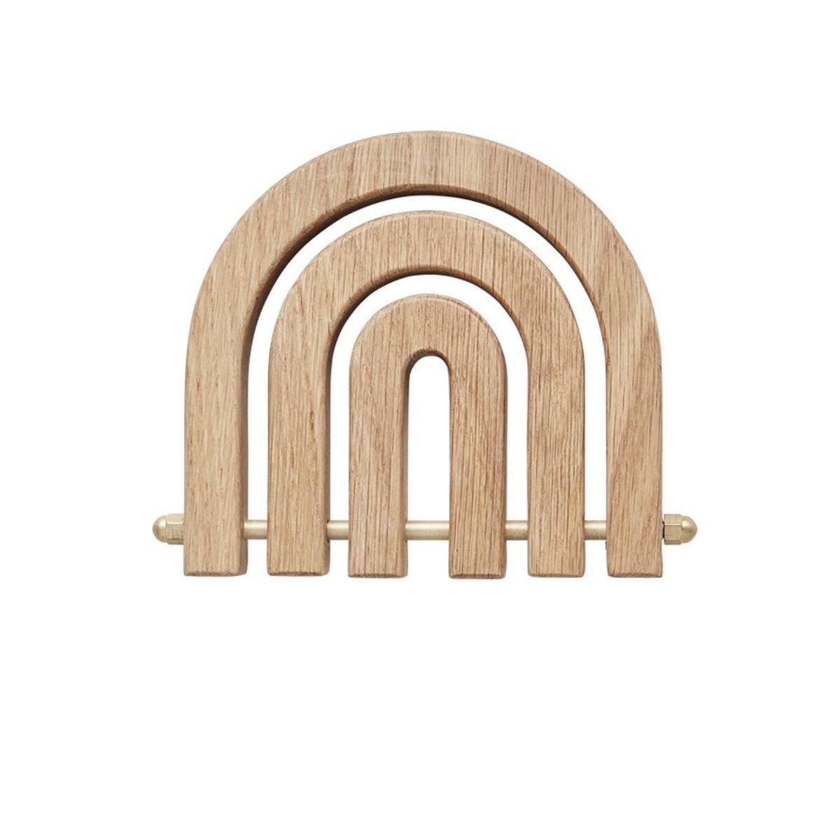 Rainbow Wooden Trivet oak/brass