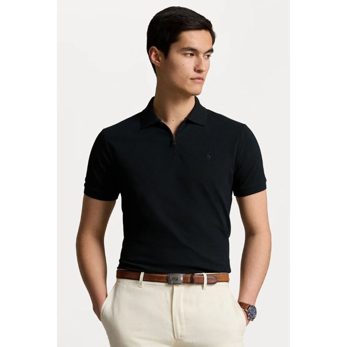 Ralph Lauren Polo - Slim Fit med Lynlås og Stretch - WeDoBetter.dk