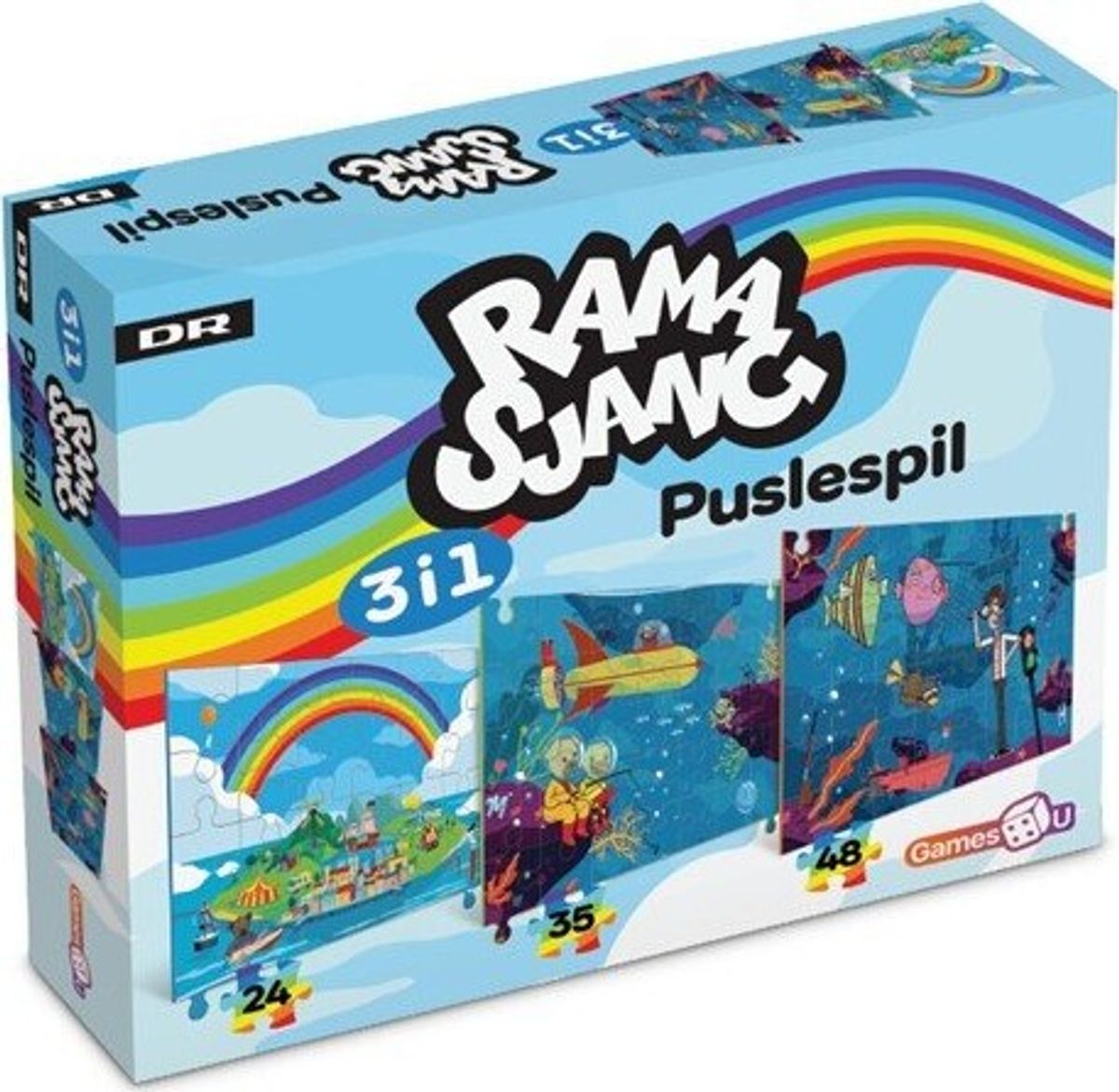 Ramasjang 3-i-1 Puslespil - Havbunden - 24, 35 + 48 Brikker