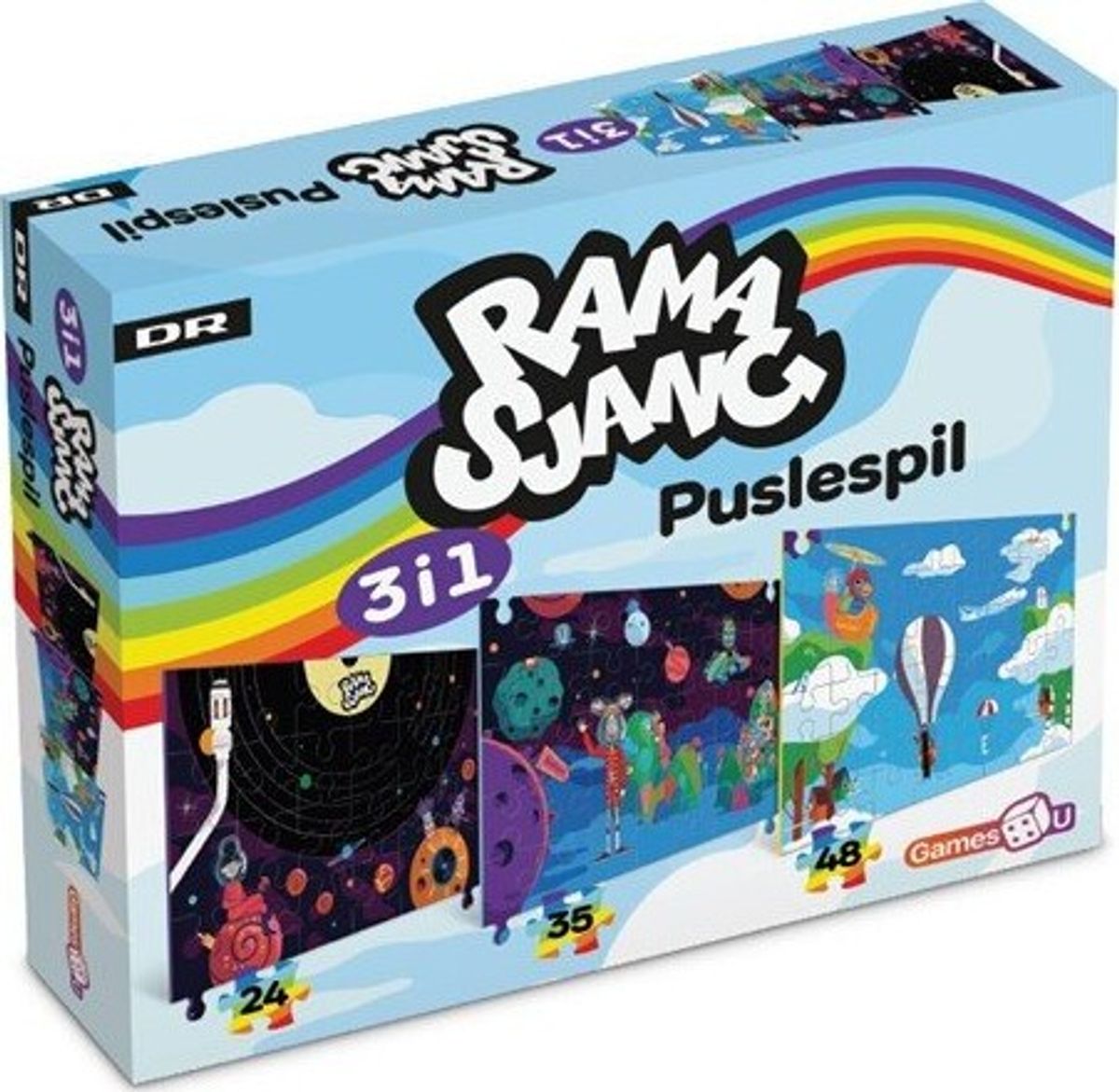 Ramasjang 3-i-1 Puslespil - Rummet - 24, 35 + 48 Brikker