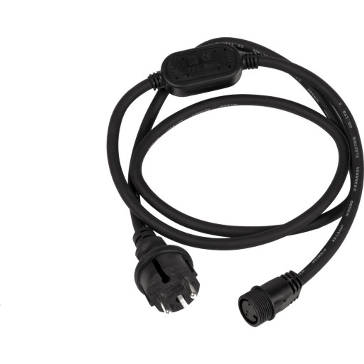 Ranceo 230-V-kabel til LED-strip/lysbånd, 1,5 m, rundt stik