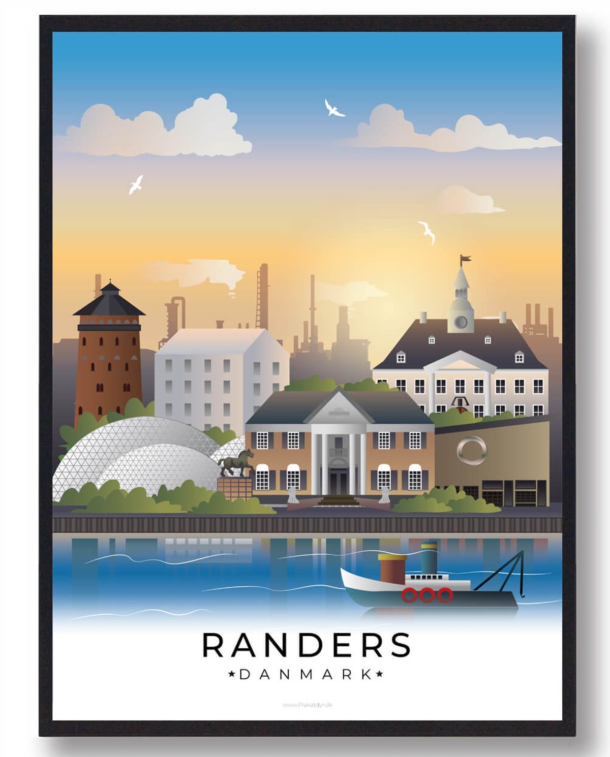 Randers byplakat (RESTPARTI) (Størrelse: M - 30x40cm)