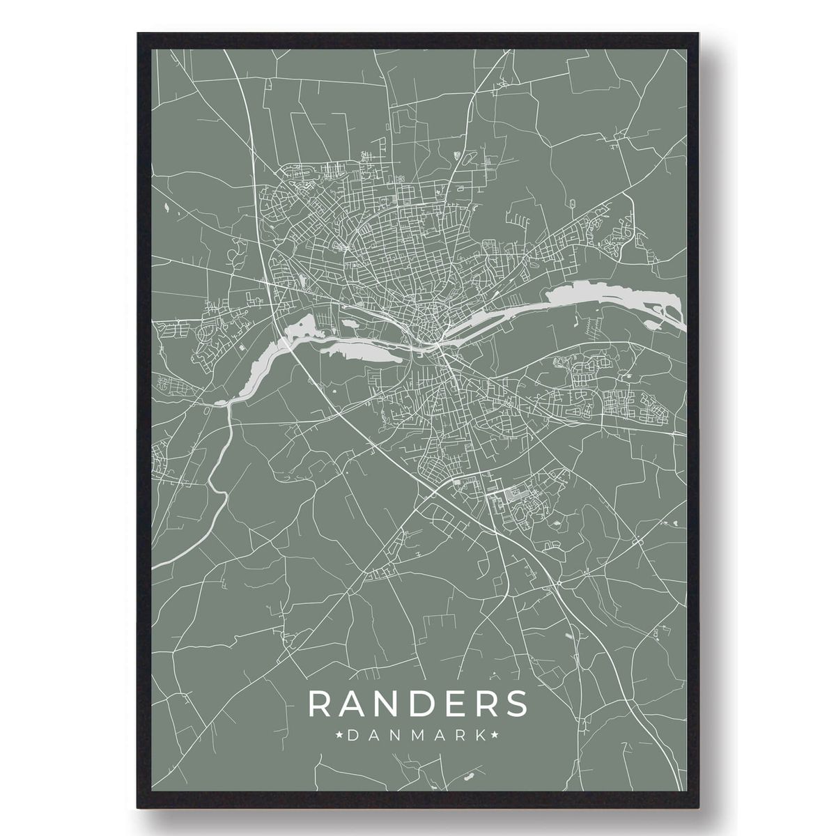 Randers plakat - grøn (Størrelse: S - 21x29,7cm (A4))