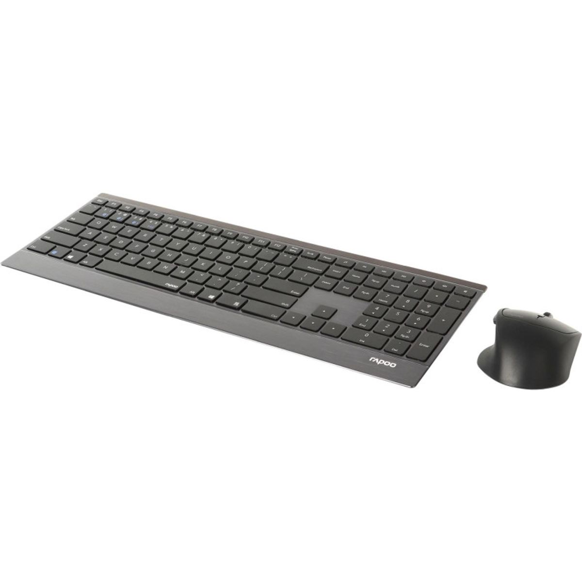 RAPOO 9500M Multi-Mode Trådløs Keyboard/Mus Nordisk Layout, sort Tastatur og mus