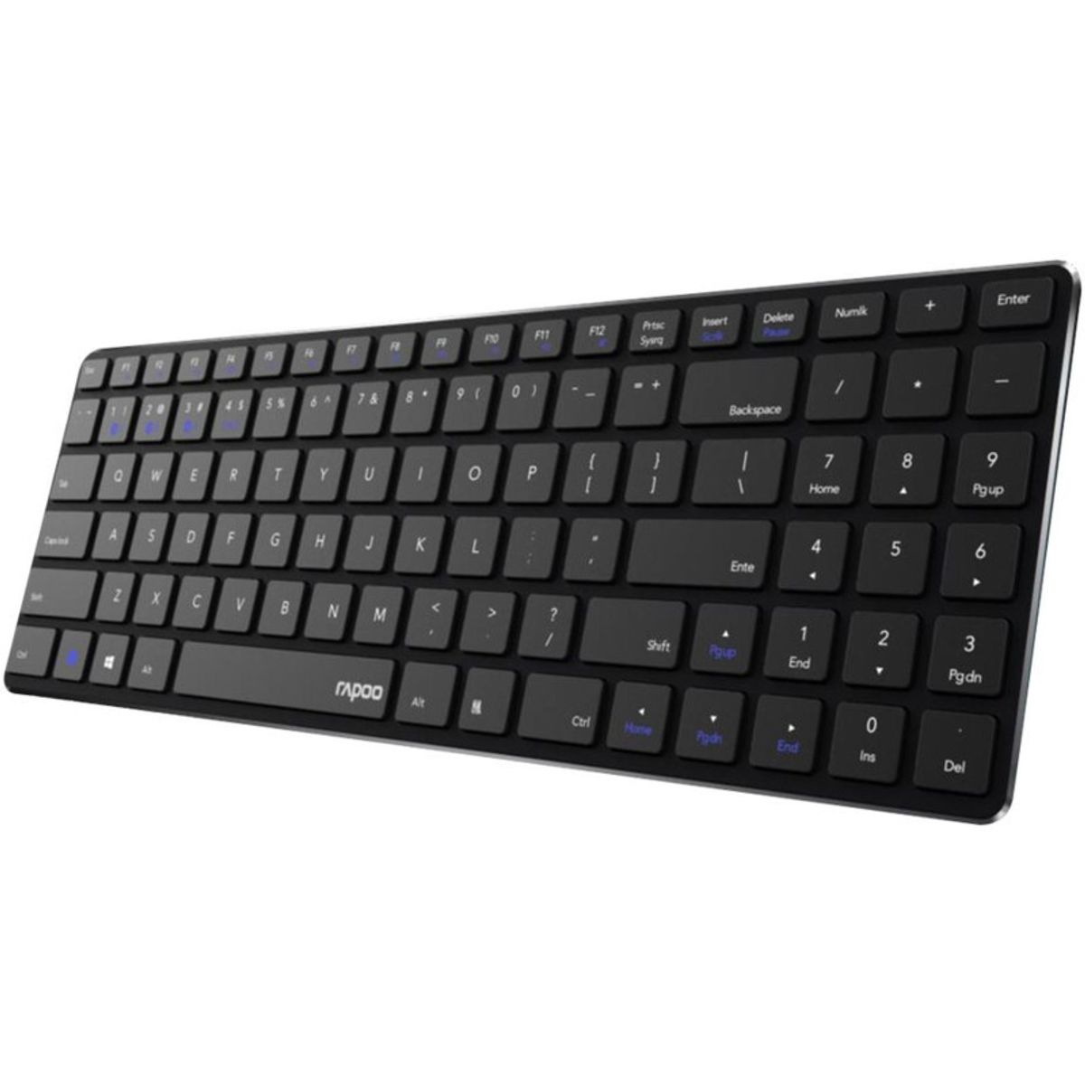 RAPOO E9100M Multi-Mode Trådløs Keyboard Nordisk Layout, sort Tastatur