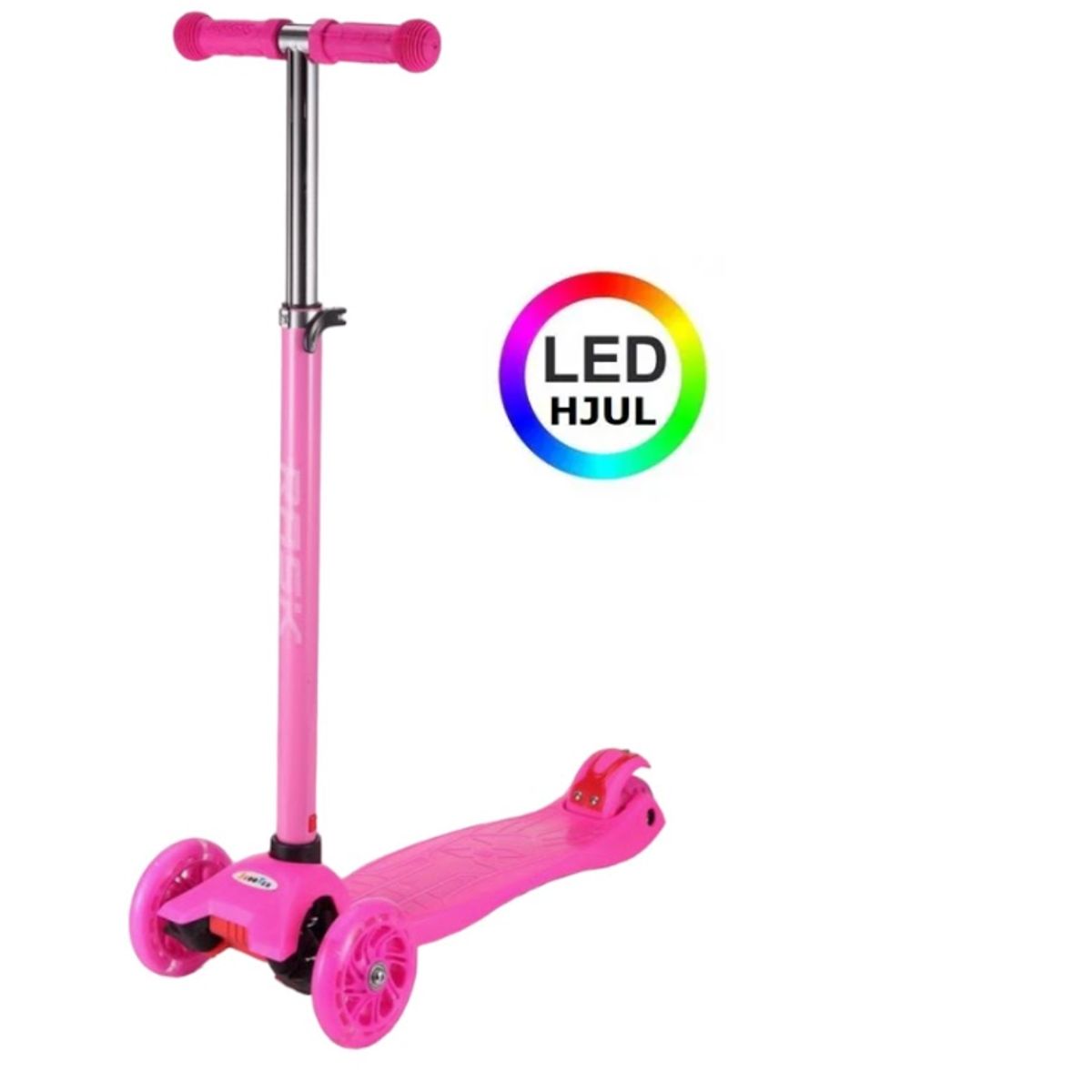 RASK Trehjulet Løbehjul Pink med LED-hjul - HURTIG LEVERING - 3-8 år