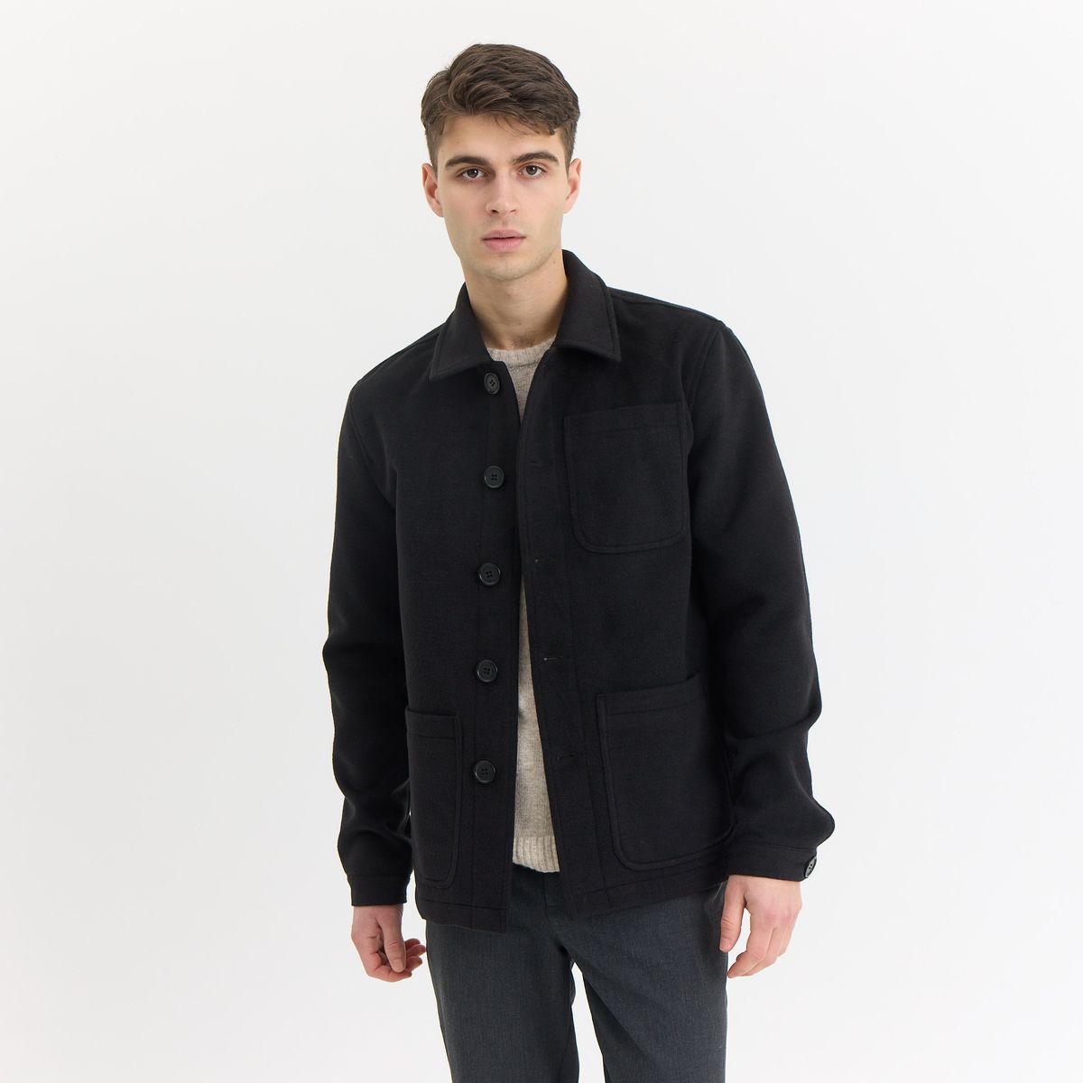 Rasmus Wool Jacket - Jet Black / XL