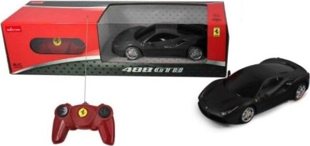 Rastar - Ferrari 488 Gtb Fjernstyret Racerbil - 1:24 - Mat Sort