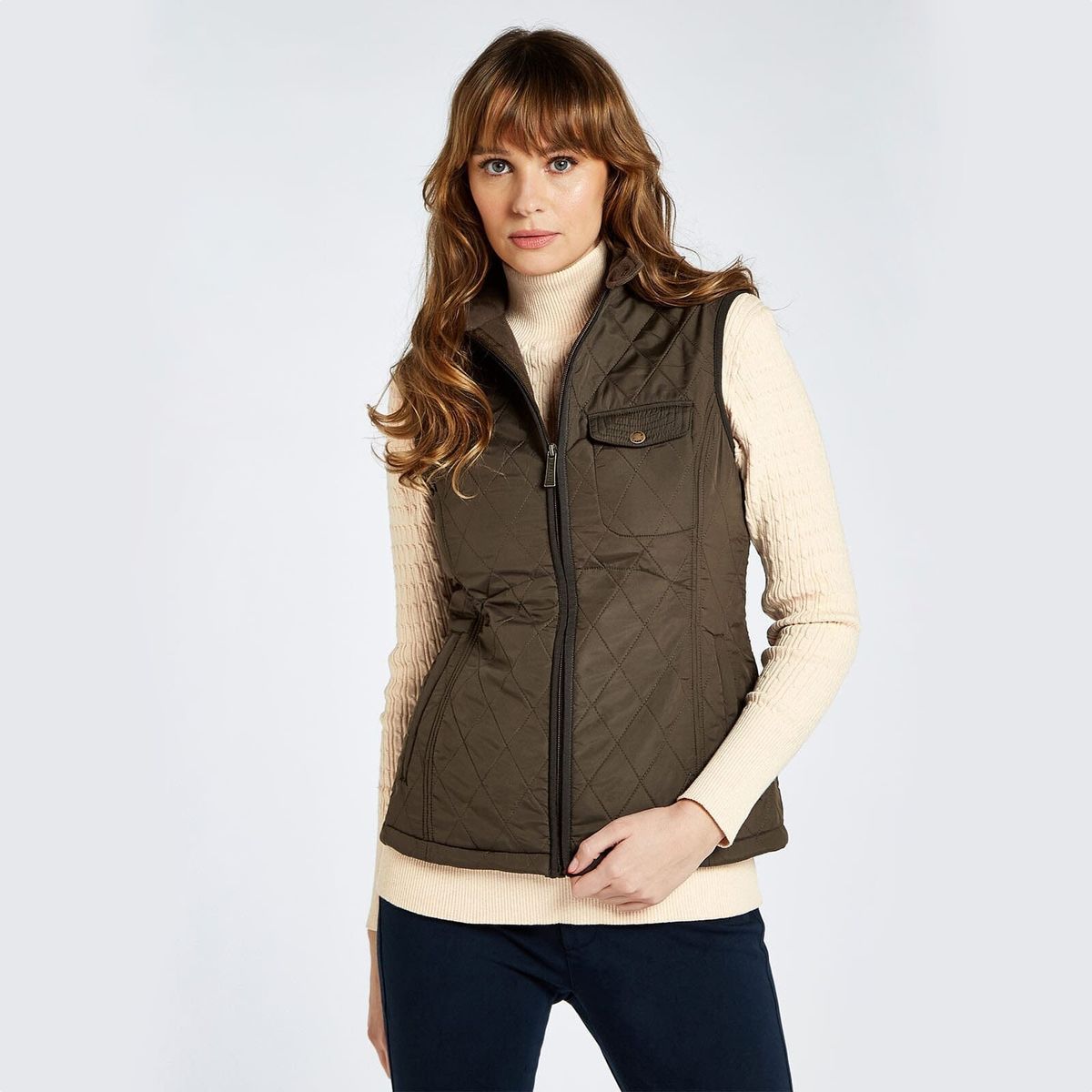 Rathdown Quilted Gilet, Olive - 34 (UK8)