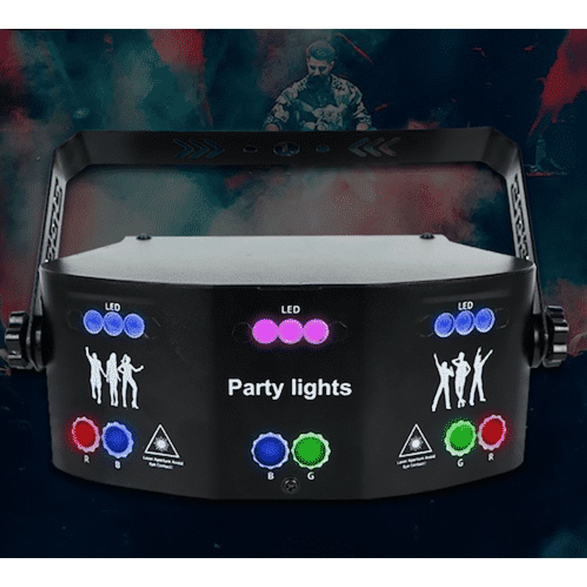 Rave Party - 4-i-1 Laser, Scanner, UV, & Strobe Scene/ Diskoteks belysning - iHero