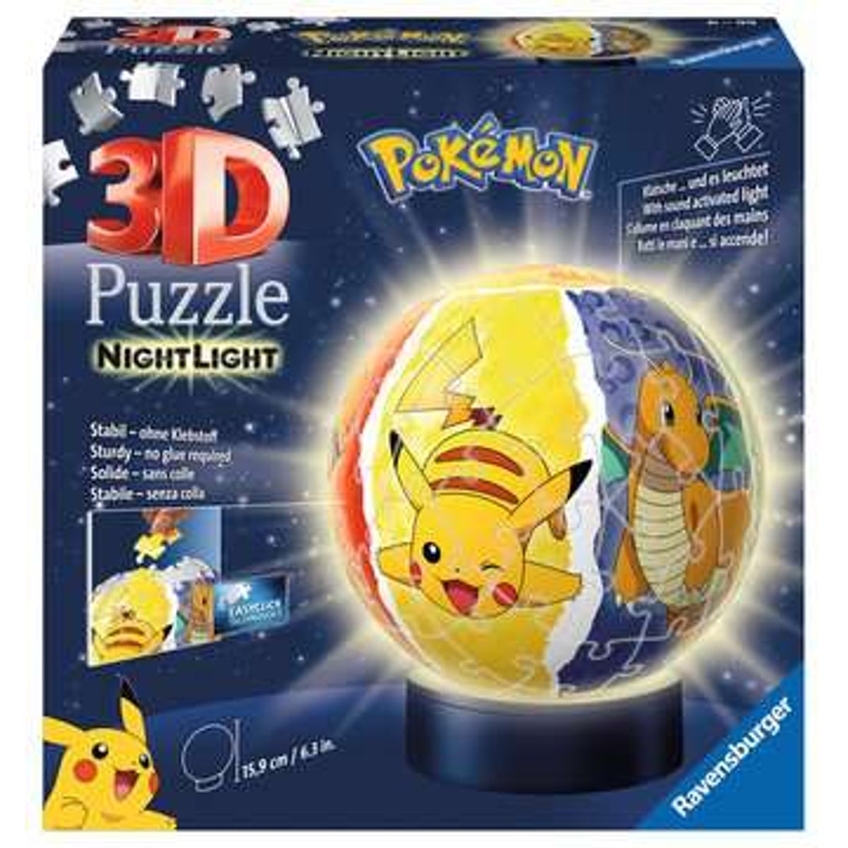 Ravensburger - 3D Pokémon Nattelampe Puslespil - 72 Brikker