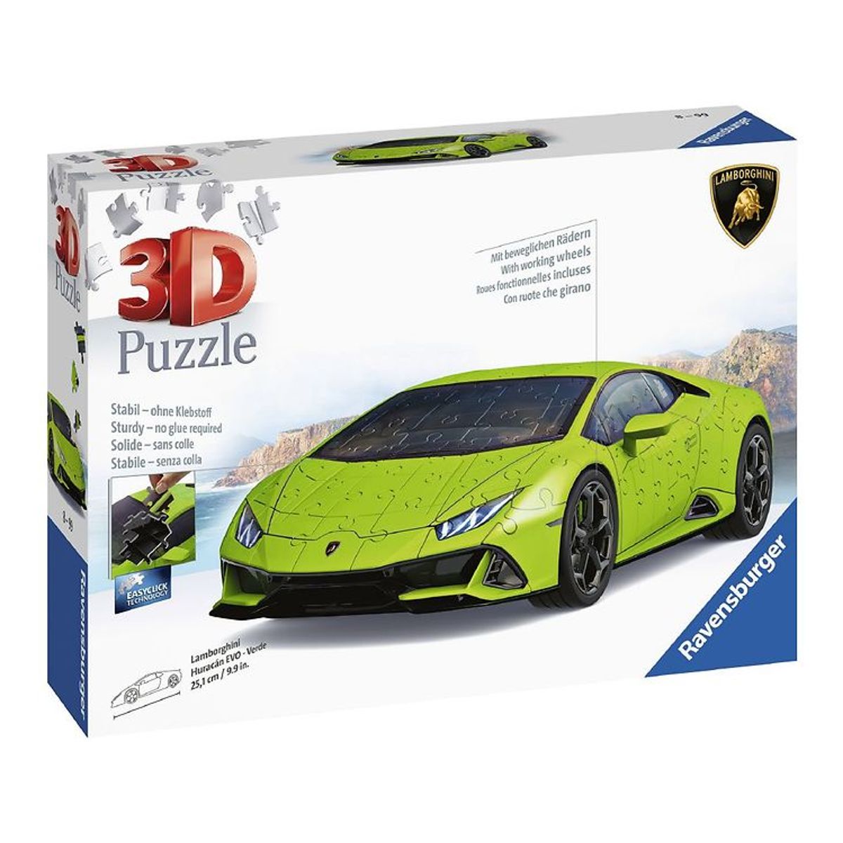 Ravensburger 3D Puslespil - 140 Brikker - Lamborghini Huracan E