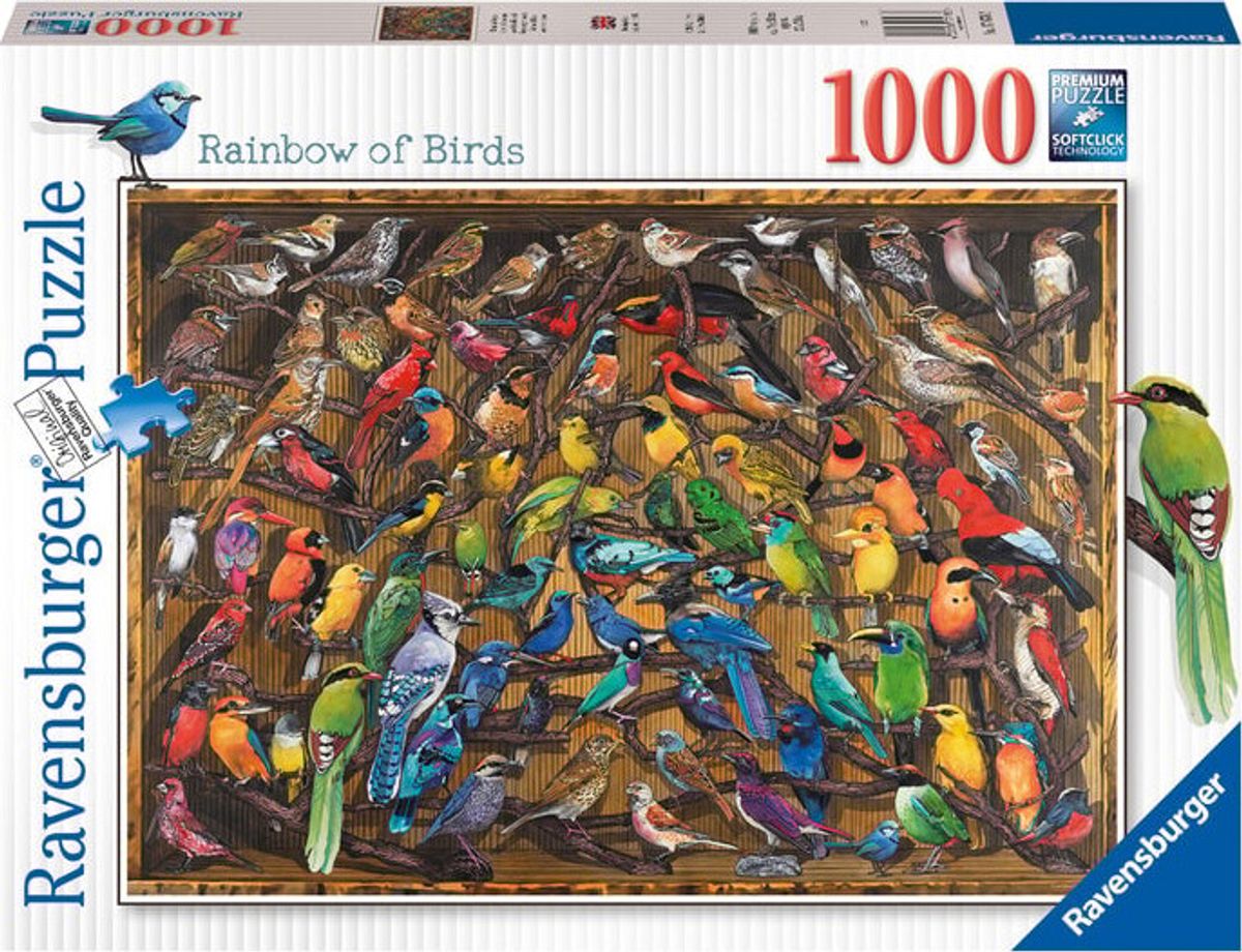 Ravensburger Puslespil - 1000 Brikker - Regnbue Af Fugle