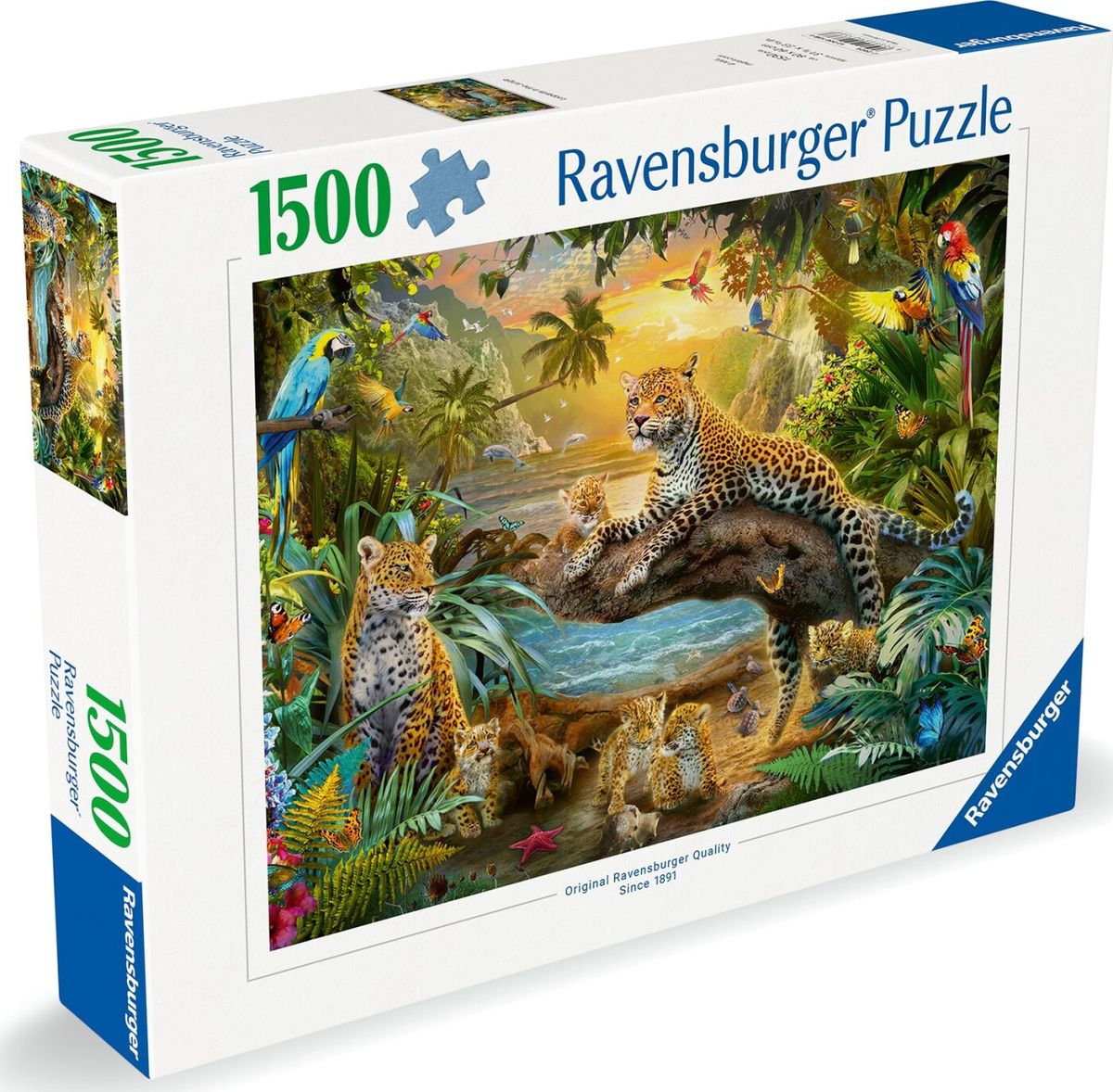 Ravensburger Puslespil - 1500 Brikker - Leopard Familie I Junglen