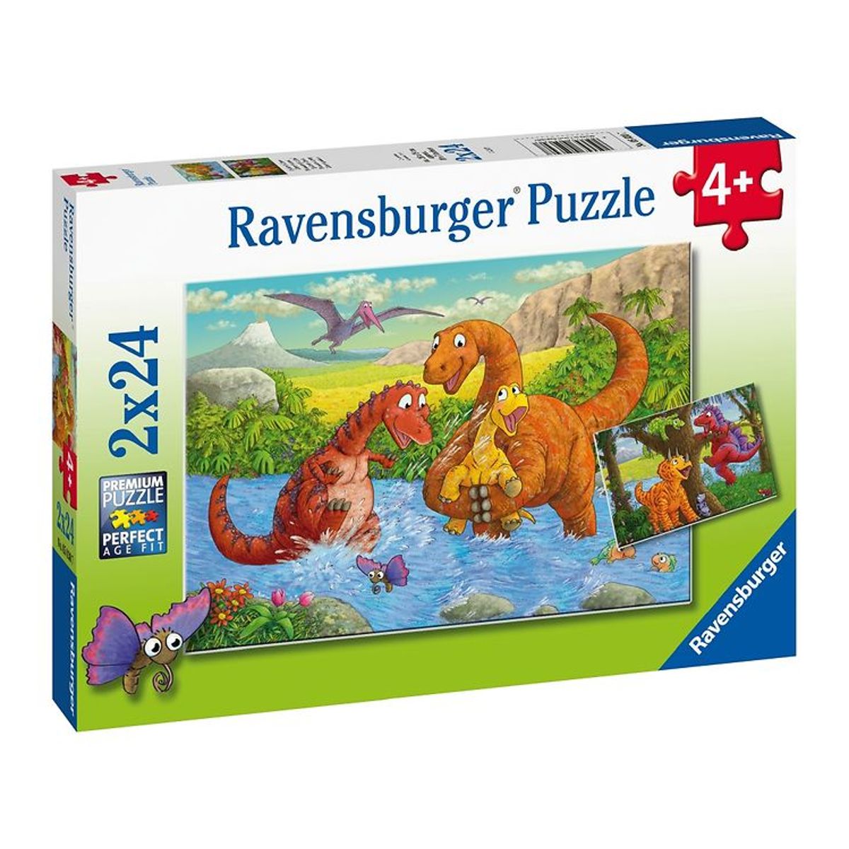 Ravensburger Puslespil - 2x24 Brikker - Dinosaurs at Play