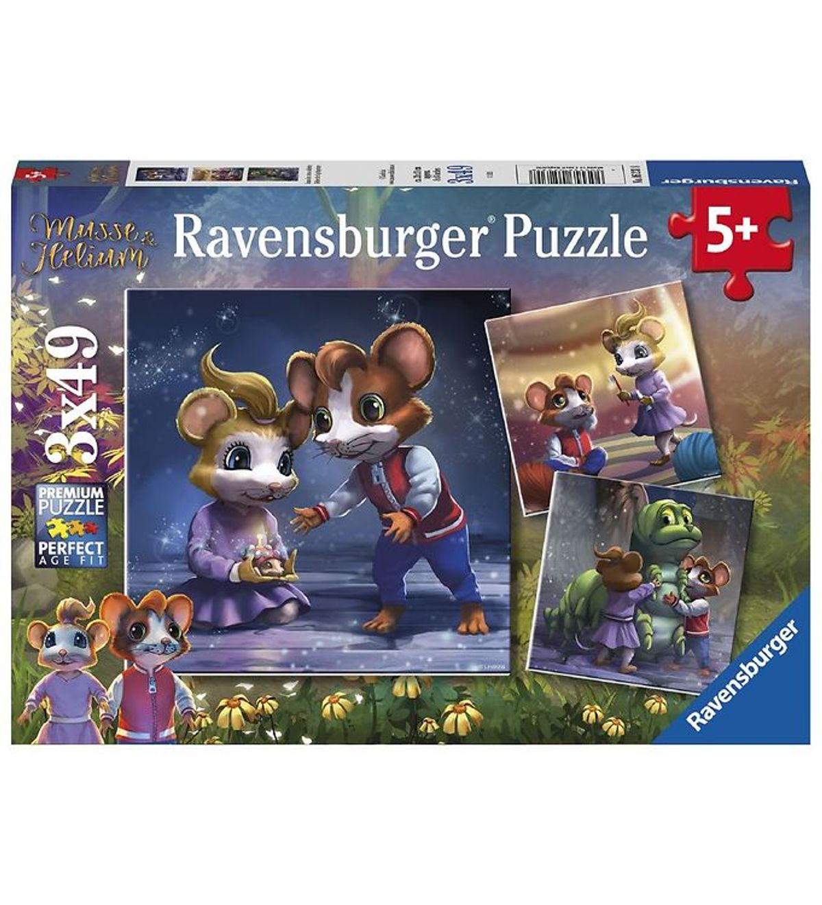 Ravensburger Puslespil - 3x49 Brikker - Musse & Helium