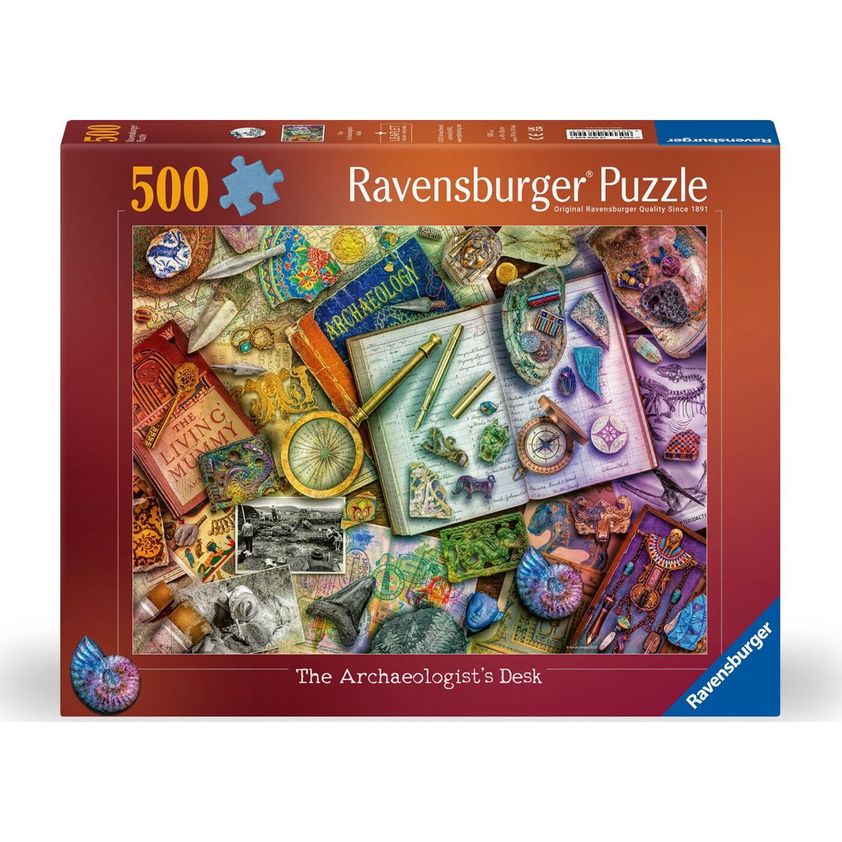 Ravensburger Puslespil - 500 Brikker - Arkæologernes Skrivebord