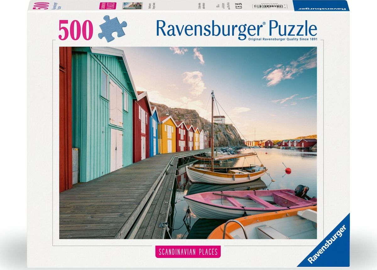 Ravensburger Puslespil - 500 Brikker - Bådhuse I Smögen