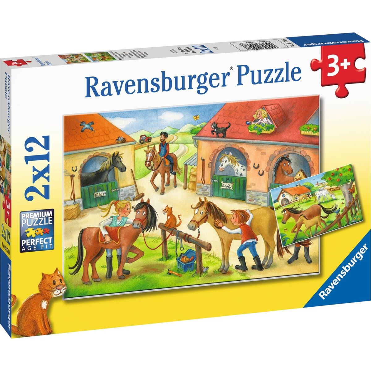 Ravensburger Puslespil - Glade Dage I Stalden - 2x12 Brikker