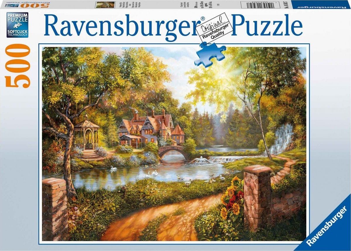 Ravensburger Puslespil - Hytte Ved åen - 500 Brikker