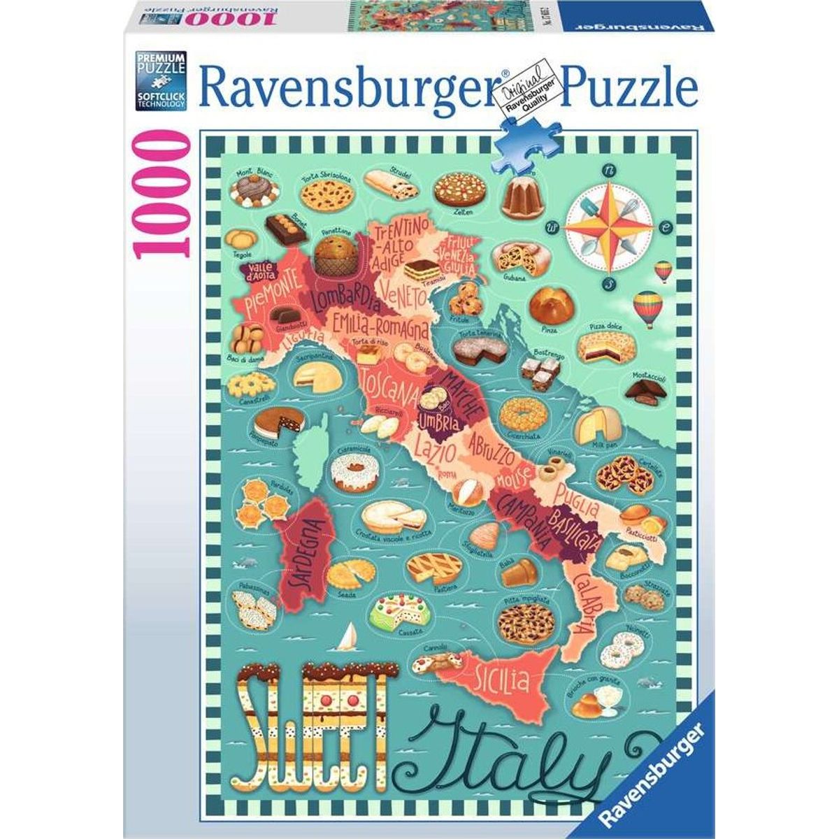 Ravensburger Puslespil - Italien Med Søde Sager - 1000 Brikker