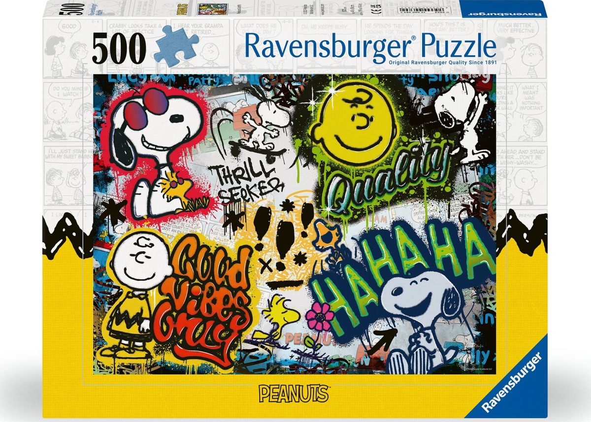 Ravensburger Puslespil - Peanuts - Snoopy And Friends - 500 Brikker