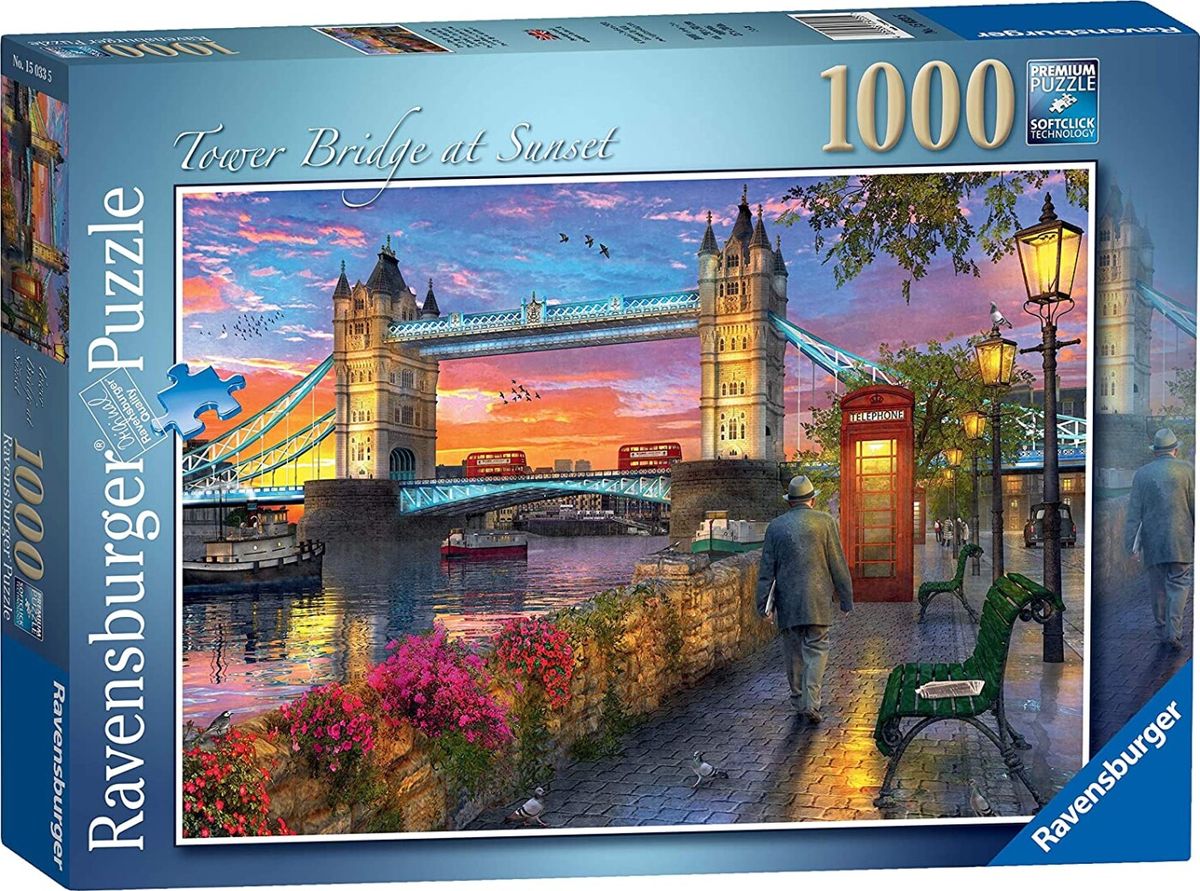 Ravensburger Puslespil - Tower Bridge Ved Solnedgang - 1000 Brikker