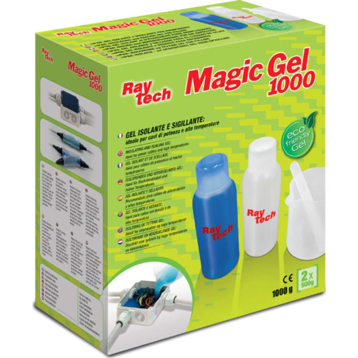 Raytech Magic gel 1000 ml, to komponent, m/2 flasker+bøtte+ske