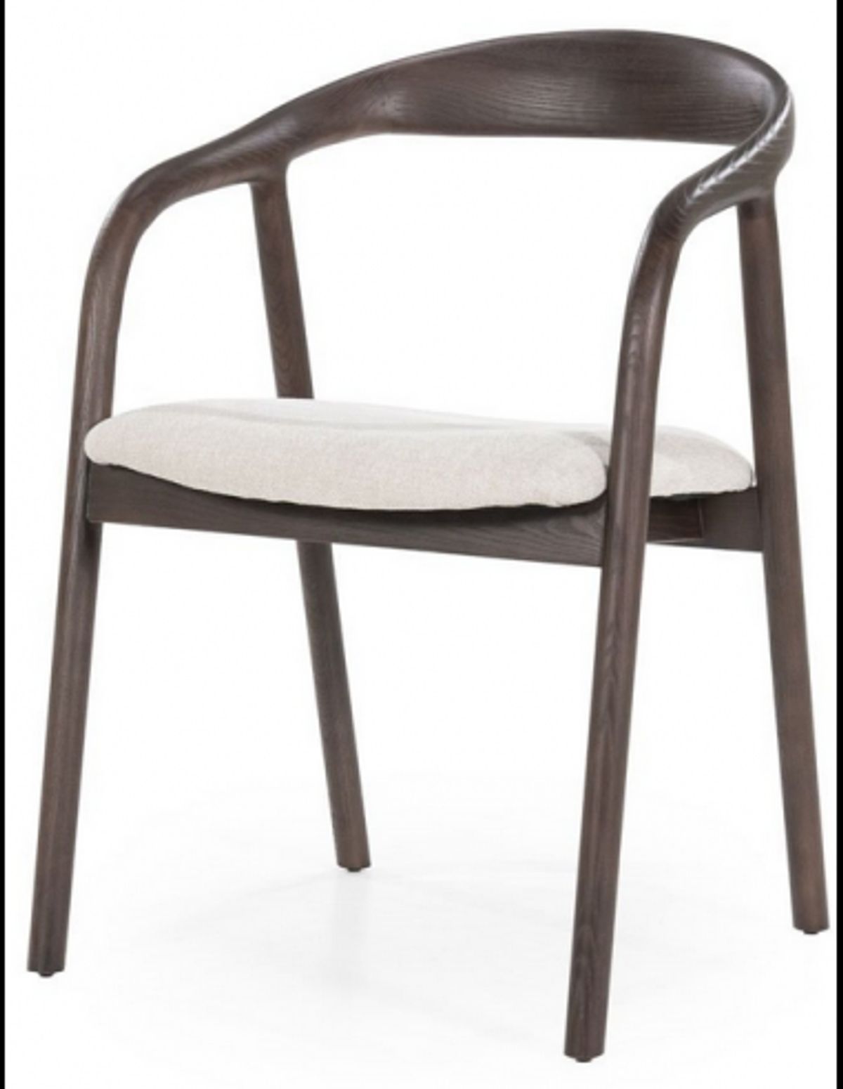 Rayven spisebordsstol i asktræ og polyester H76 cm - Mørkebrun/Beige