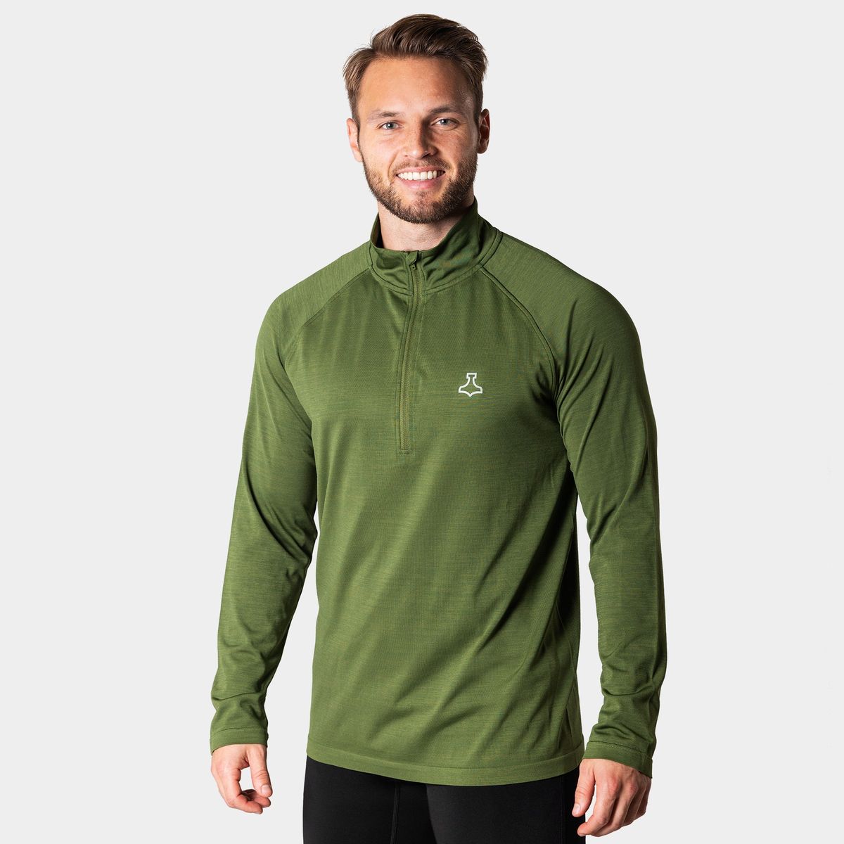 RE-LIITE 1/4 ZIP SHIRT (MEN) - Army green