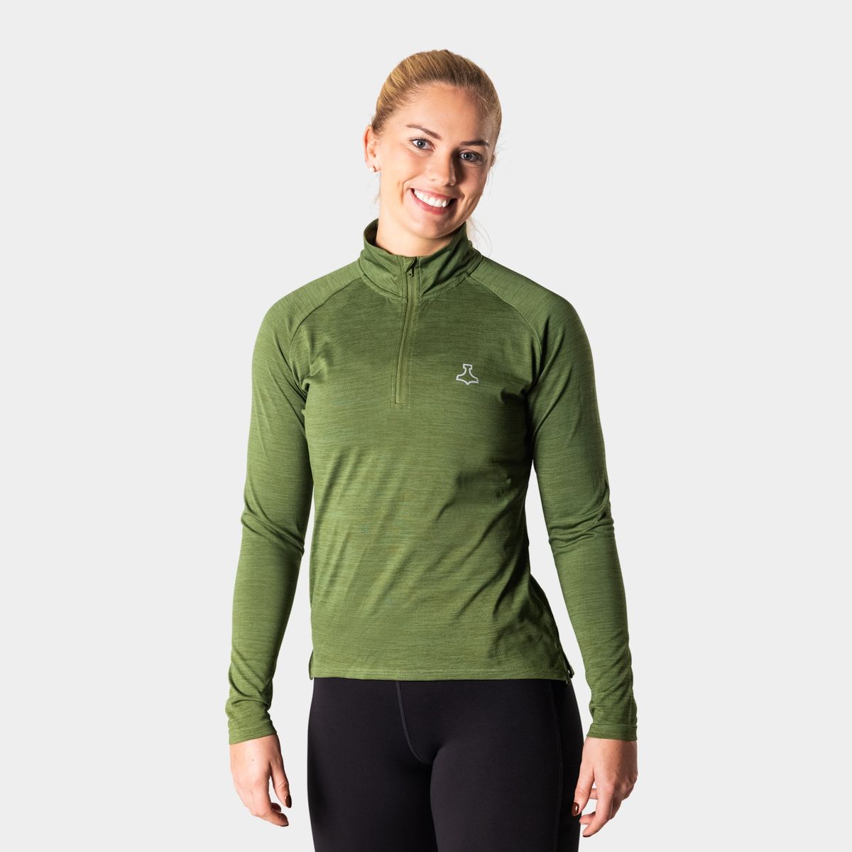 RE-LIITE 1/4 ZIP SHIRT (WOMEN) - Army green