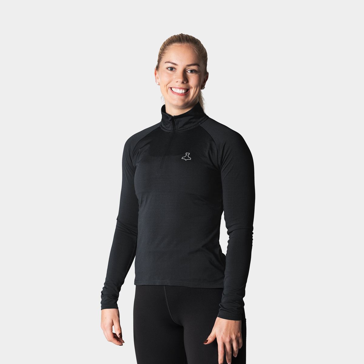 RE-LIITE 1/4 ZIP SHIRT (WOMEN) - Black