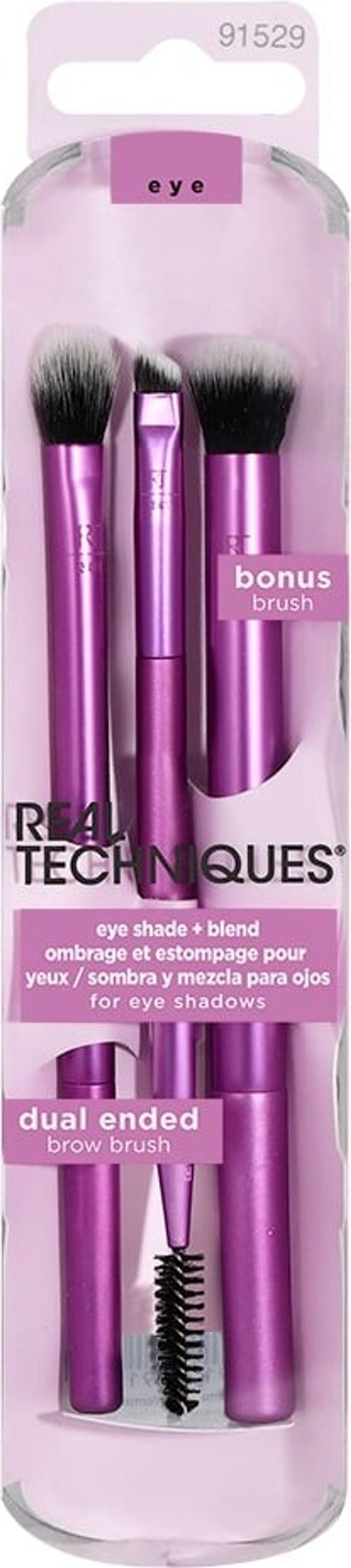 Real Techniques - Eye Shade + Blend Børstesæt - 3 Stk