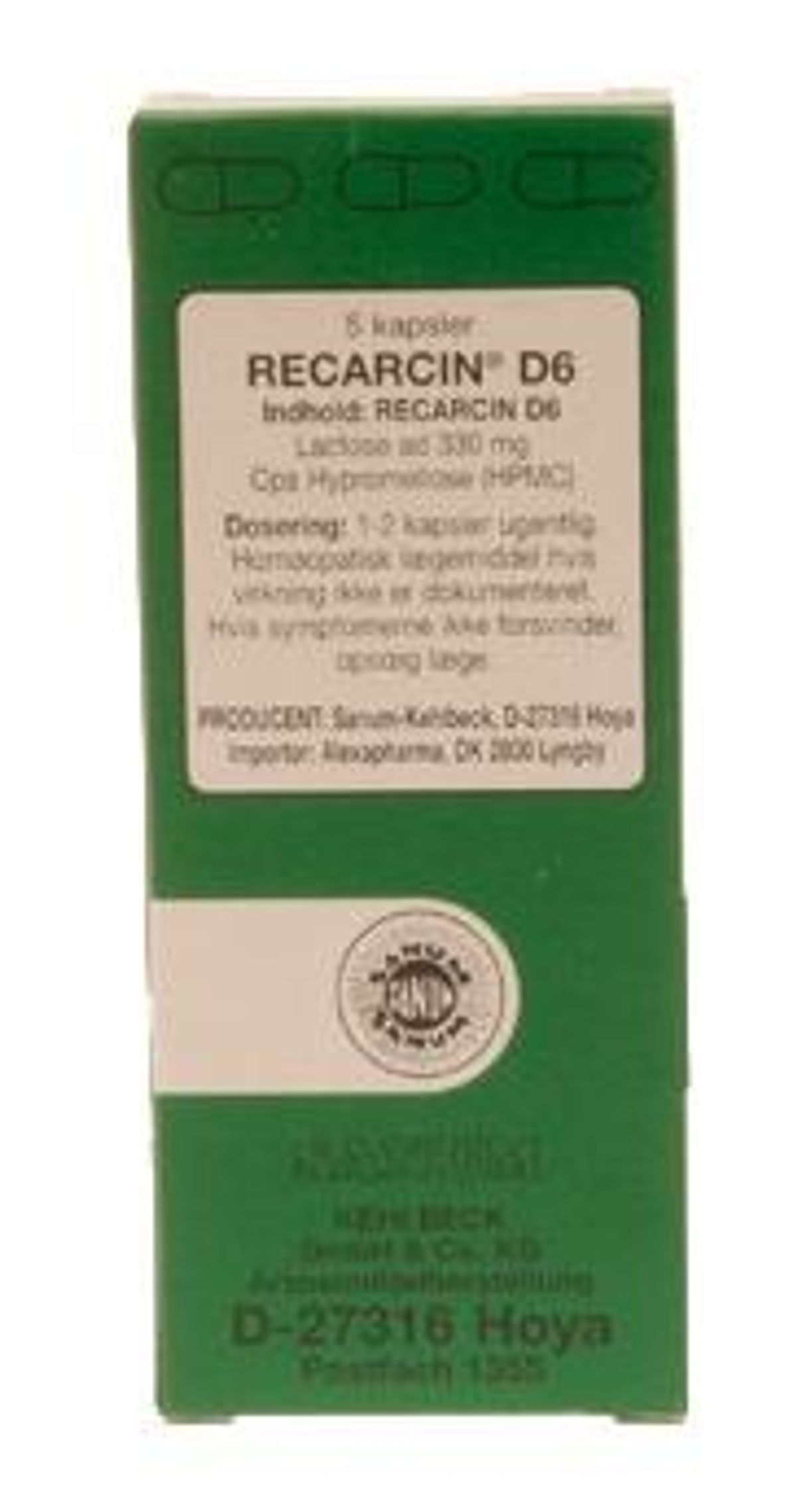 Recarcin D6 kapsler, 5stk.