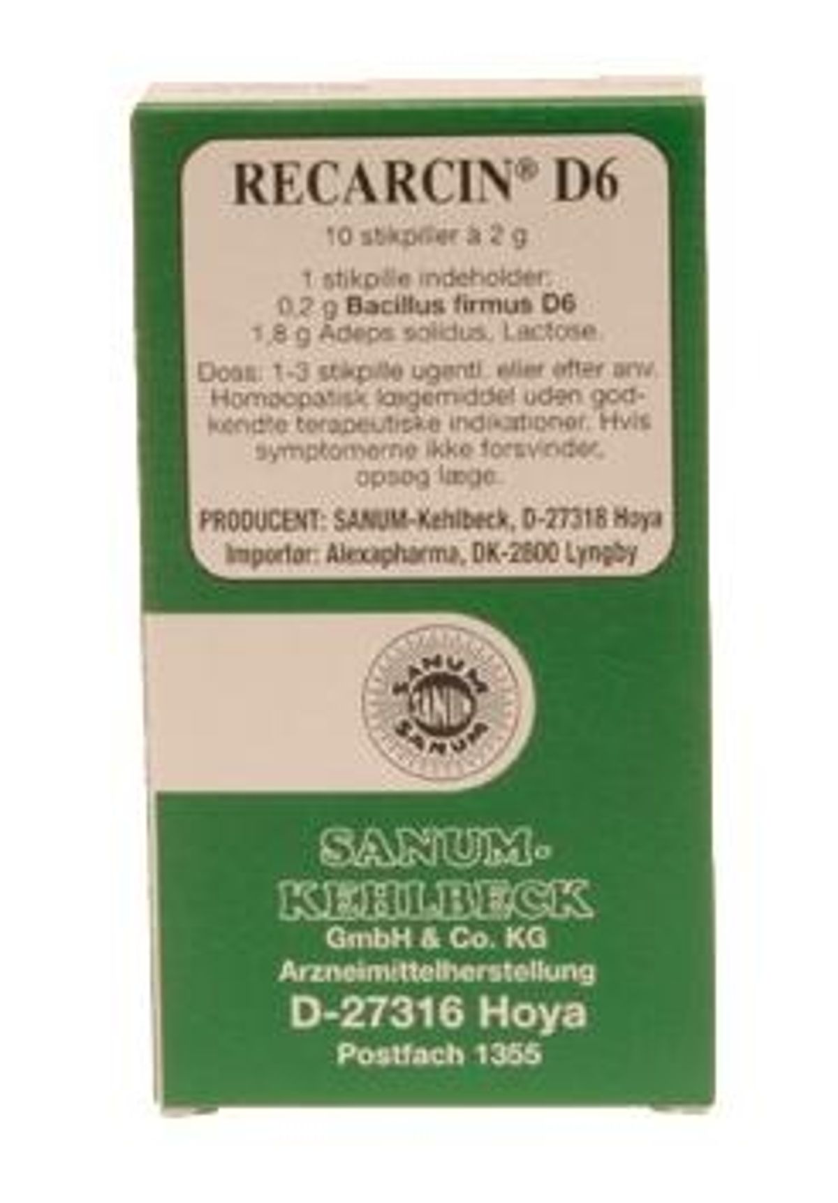 Recarcin D6 stikpiller, 10stk.