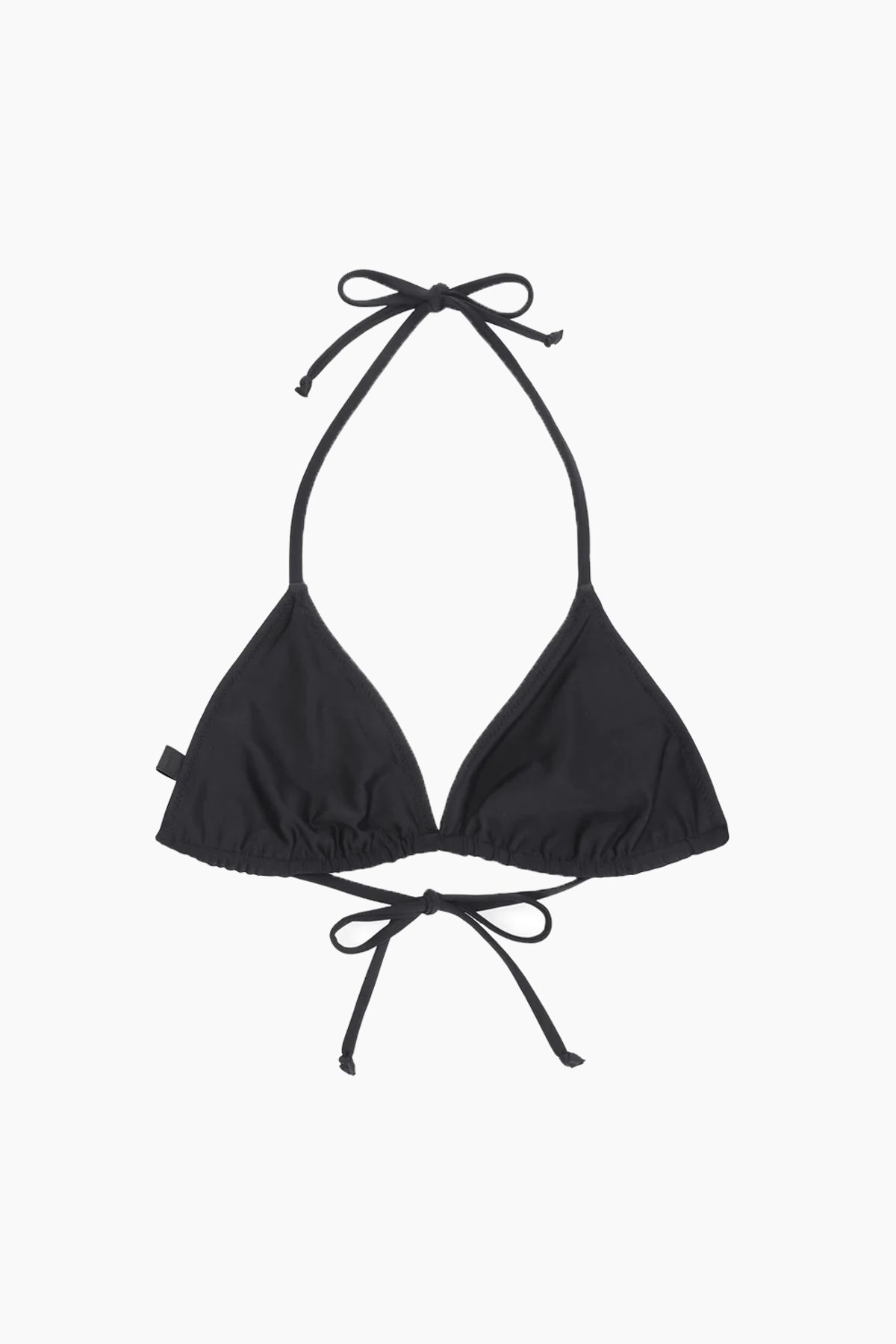 Recycled Core Solid String Bikini Top A4043 - Black - GANNI - Sort S